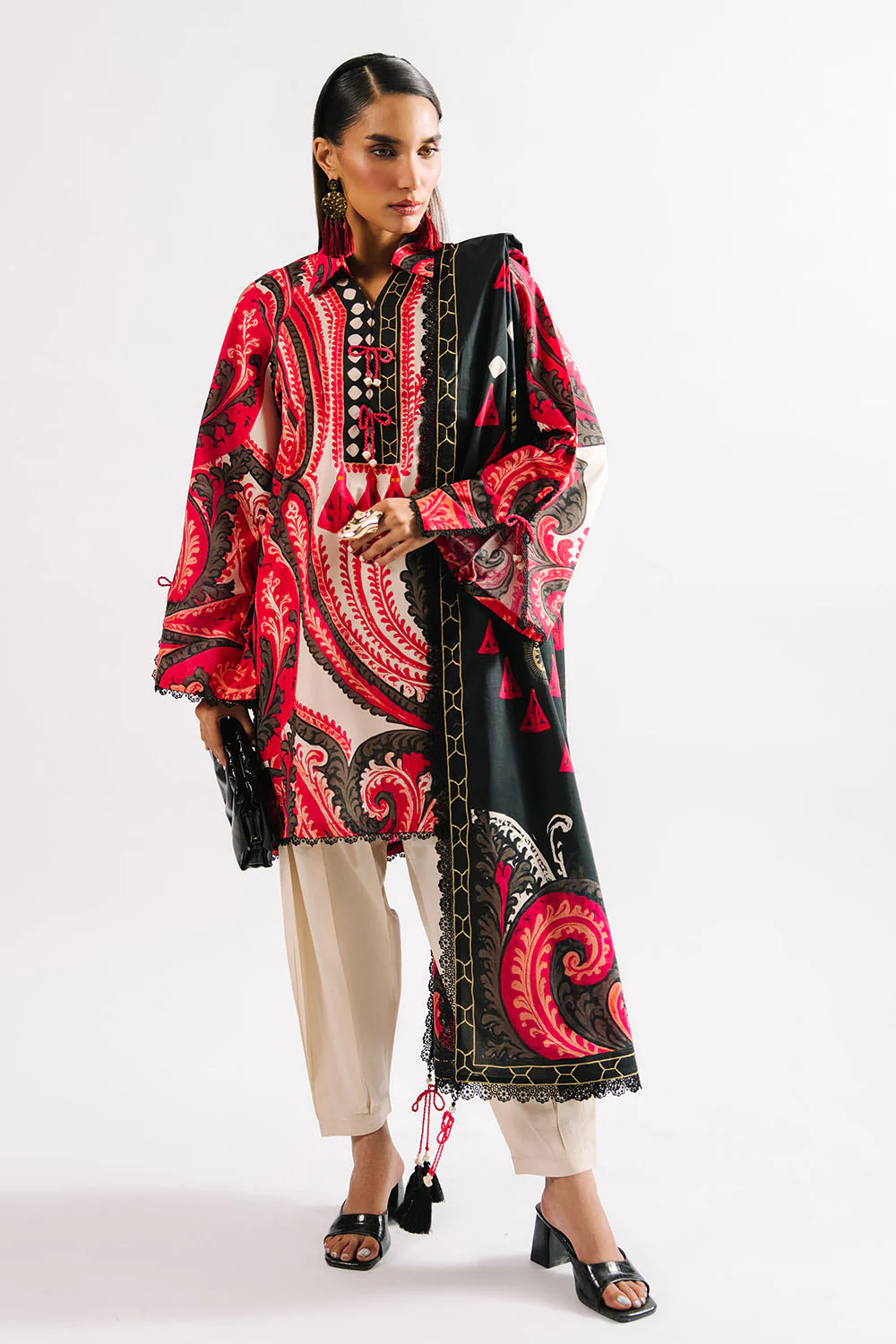 3 Piece Printed Lawn Suit with Dupatta - Image 6