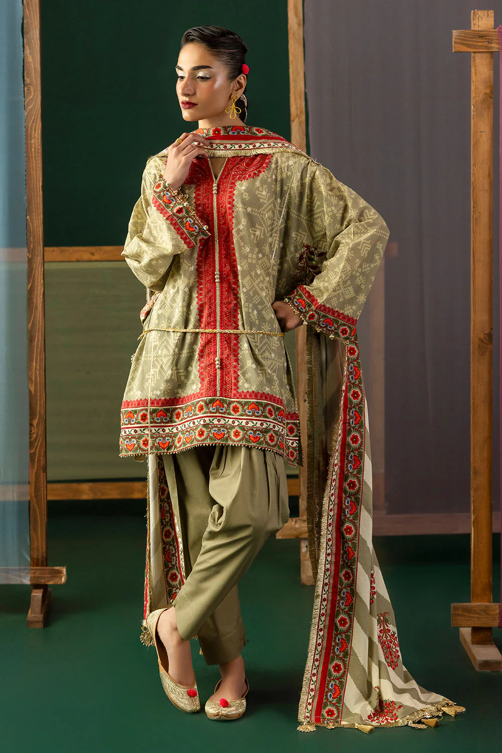 3 Piece Printed Lawn Suit with Dupatta - Image 6