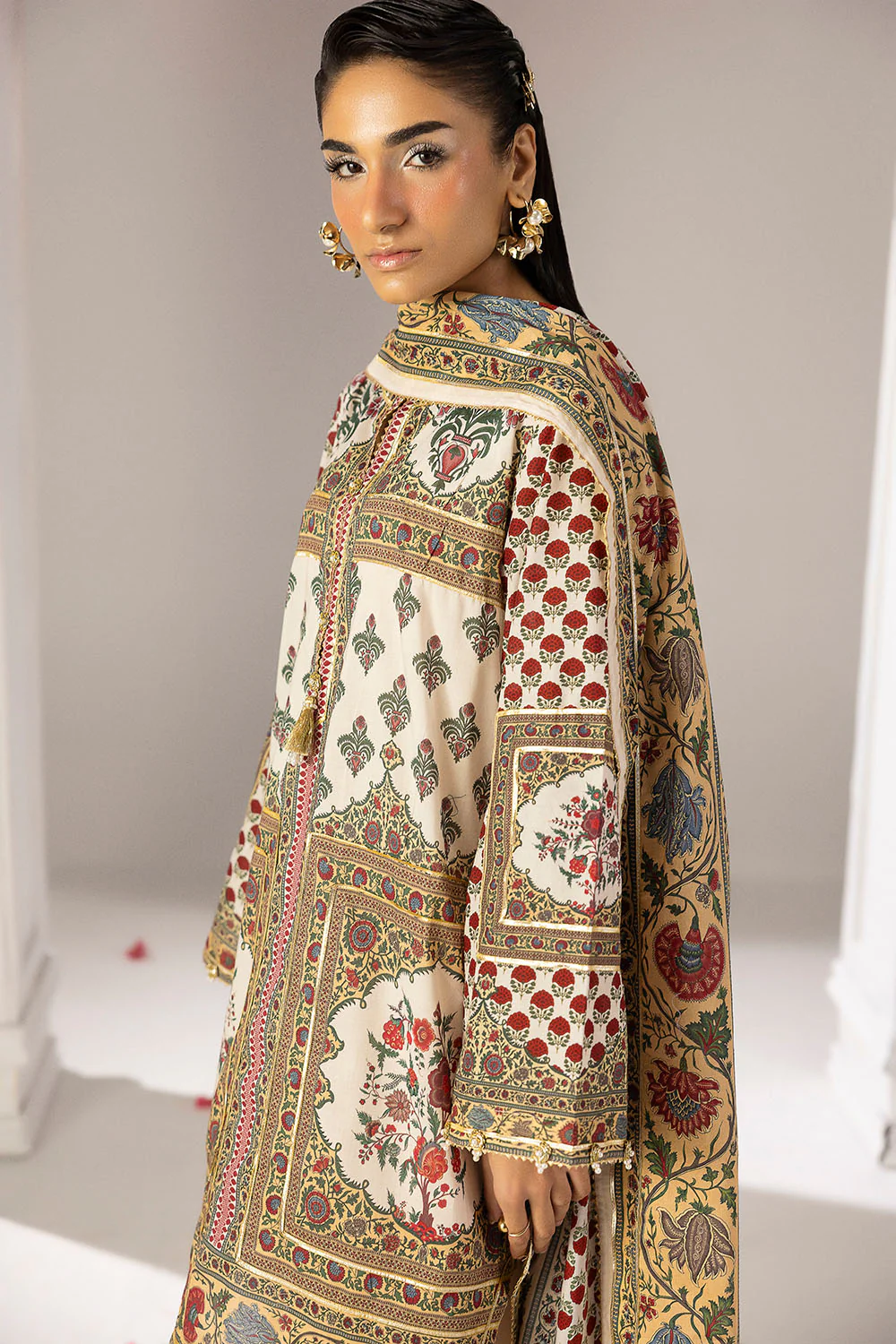 3 Piece Printed Lawn Suit with Dupatta - Image 3