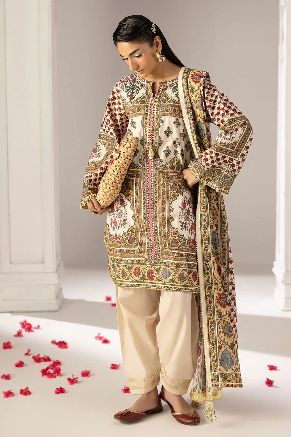 3 Piece Printed Lawn Suit with Dupatta - Image 6