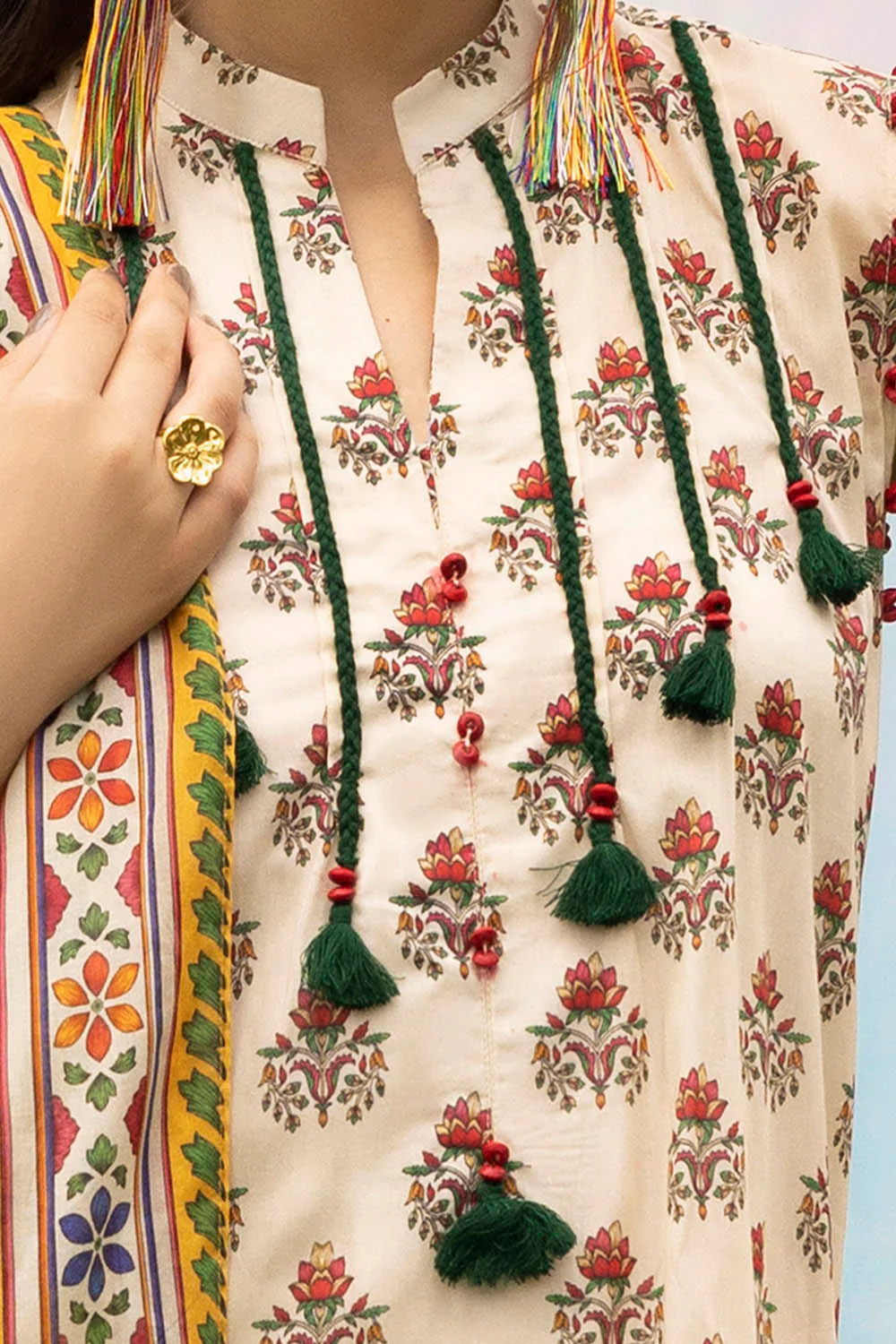 3 Piece Printed Lawn Suit with Dupatta - Image 2