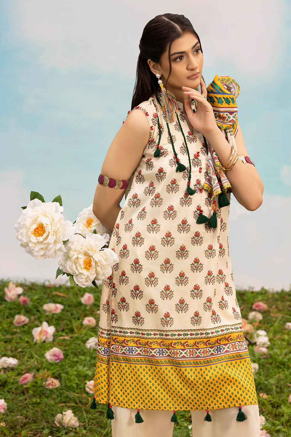 3 Piece Printed Lawn Suit with Dupatta - Image 3