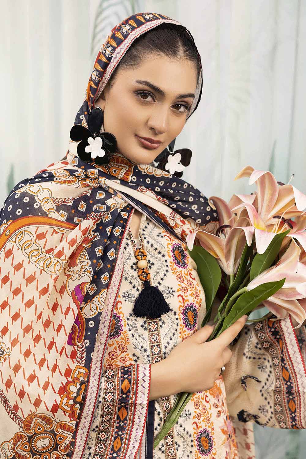 3 Piece Printed Lawn Suit with Dupatta - Image 3