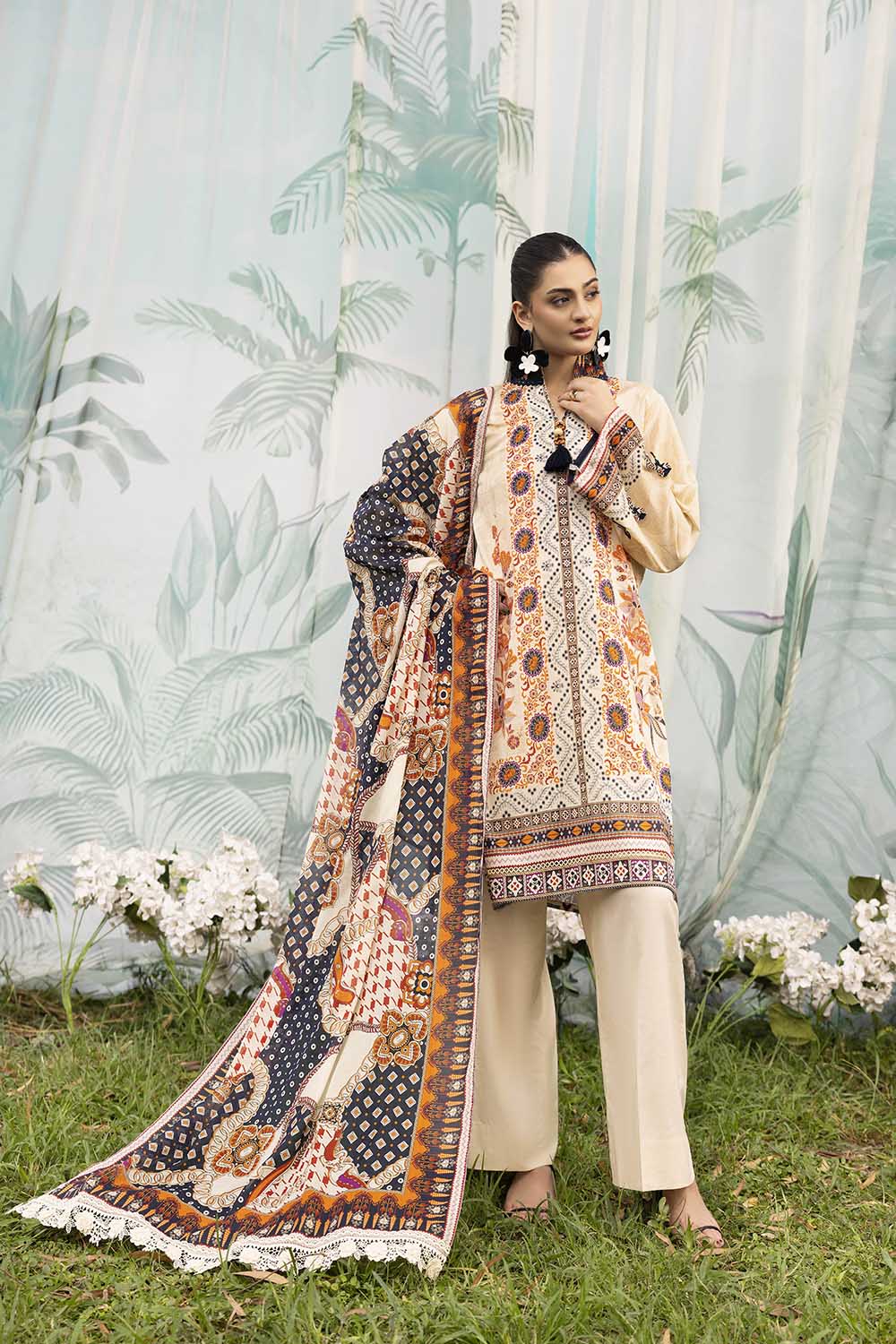 3 Piece Printed Lawn Suit with Dupatta - Image 6