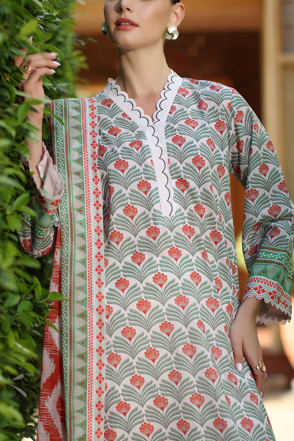 3 Piece Printed Lawn Suit with Dupatta - Image 2