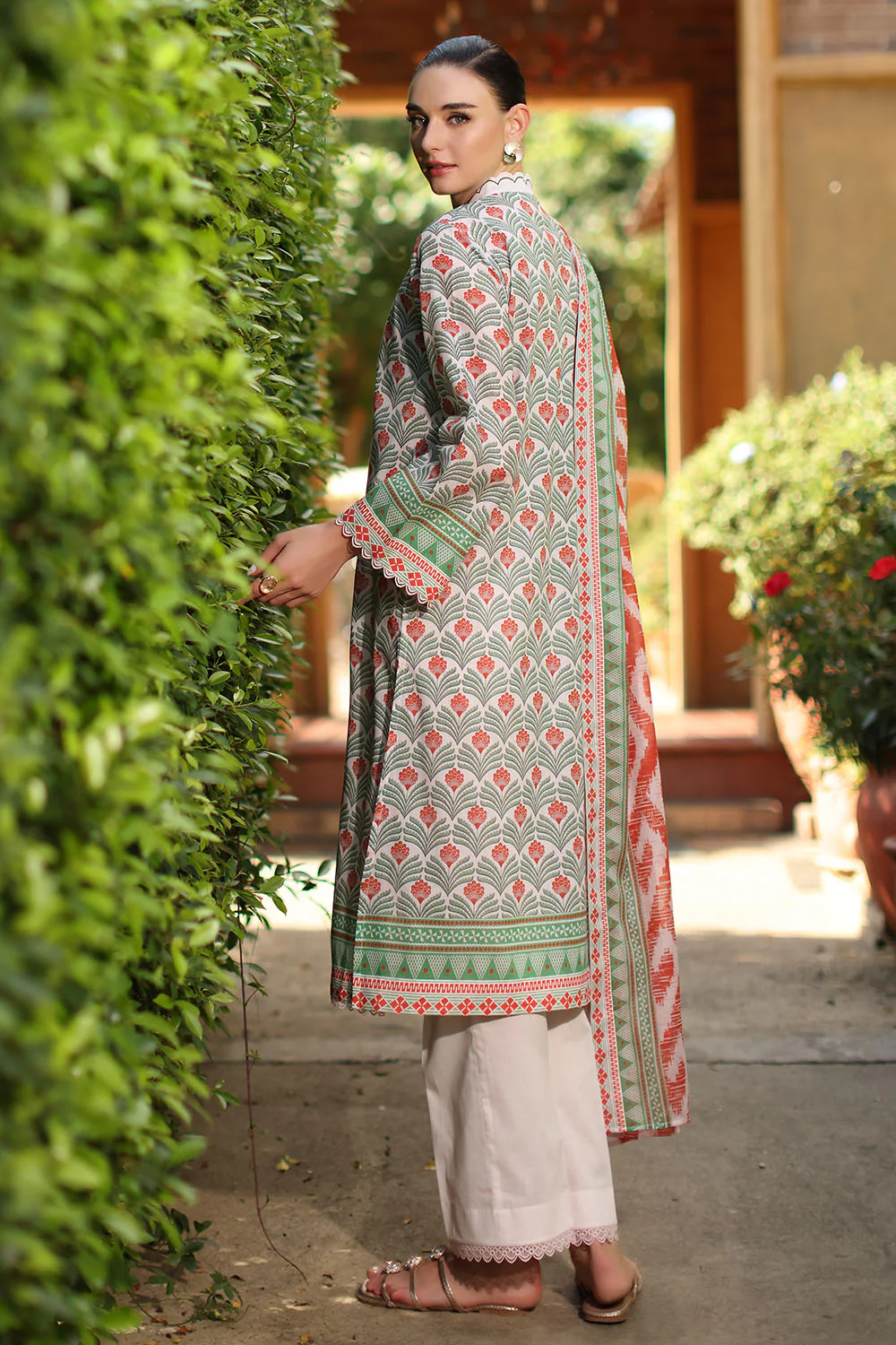 3 Piece Printed Lawn Suit with Dupatta - Image 4