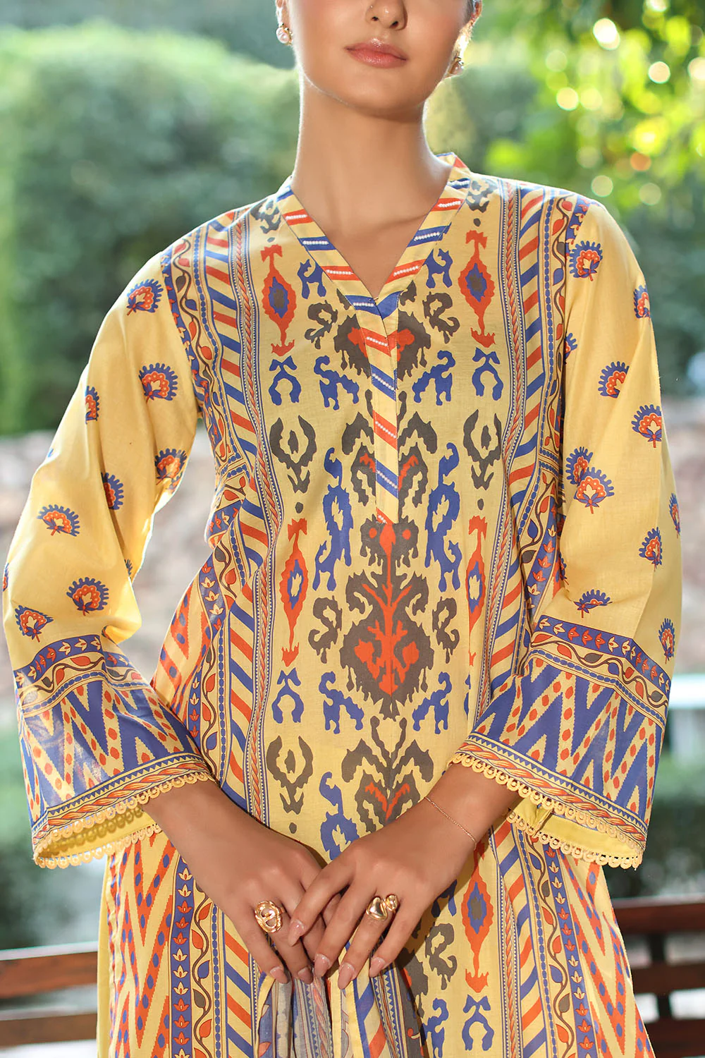 3 Piece Printed Lawn Suit with Dupatta - Image 2