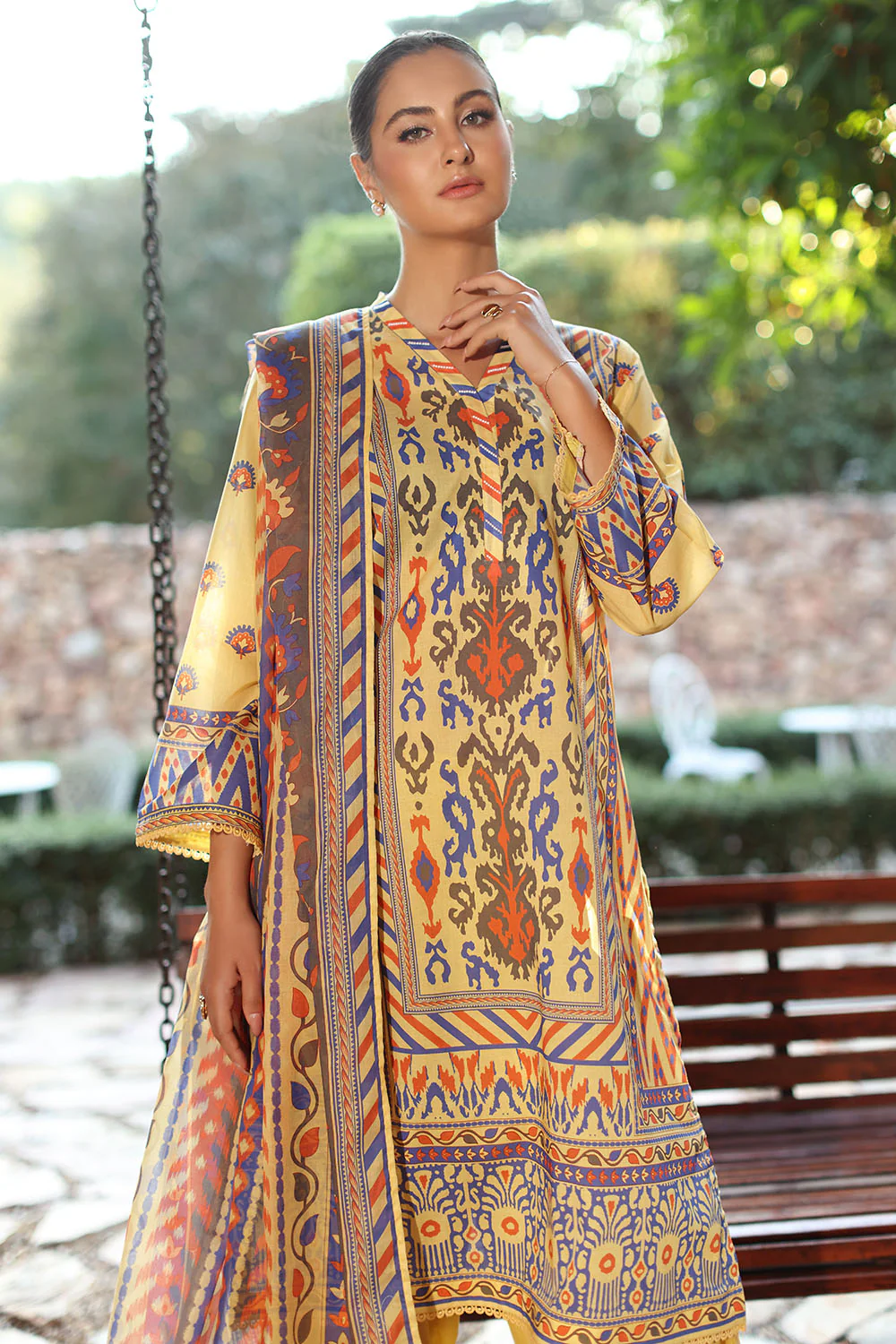 3 Piece Printed Lawn Suit with Dupatta - Image 6