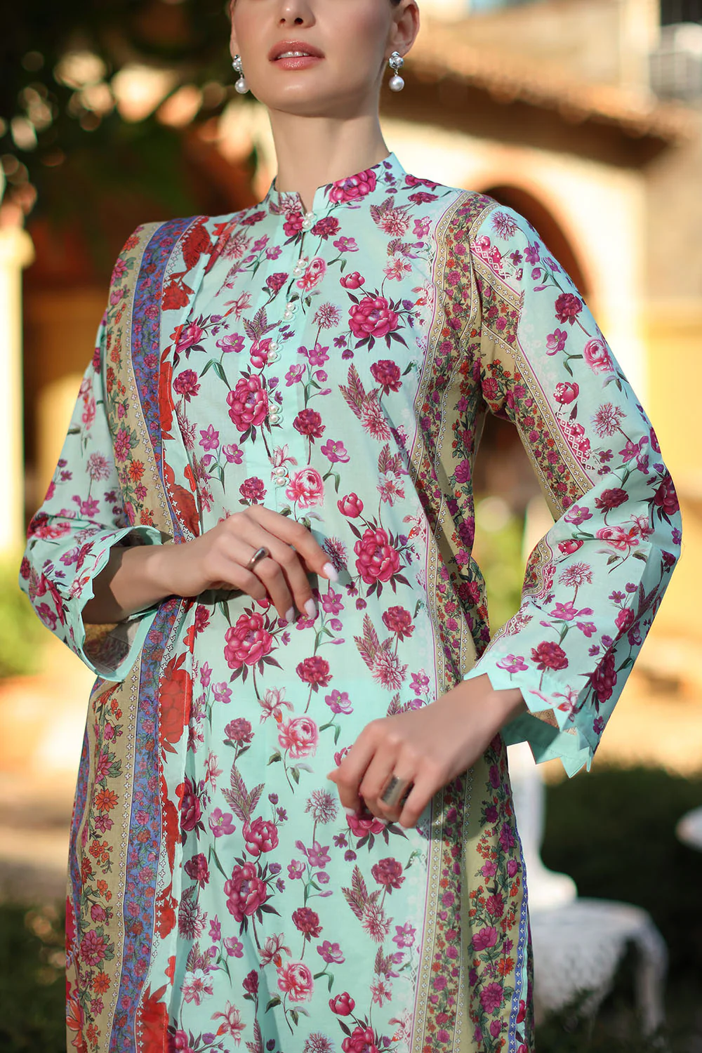 3 Piece Printed Lawn Suit with Dupatta - Image 2