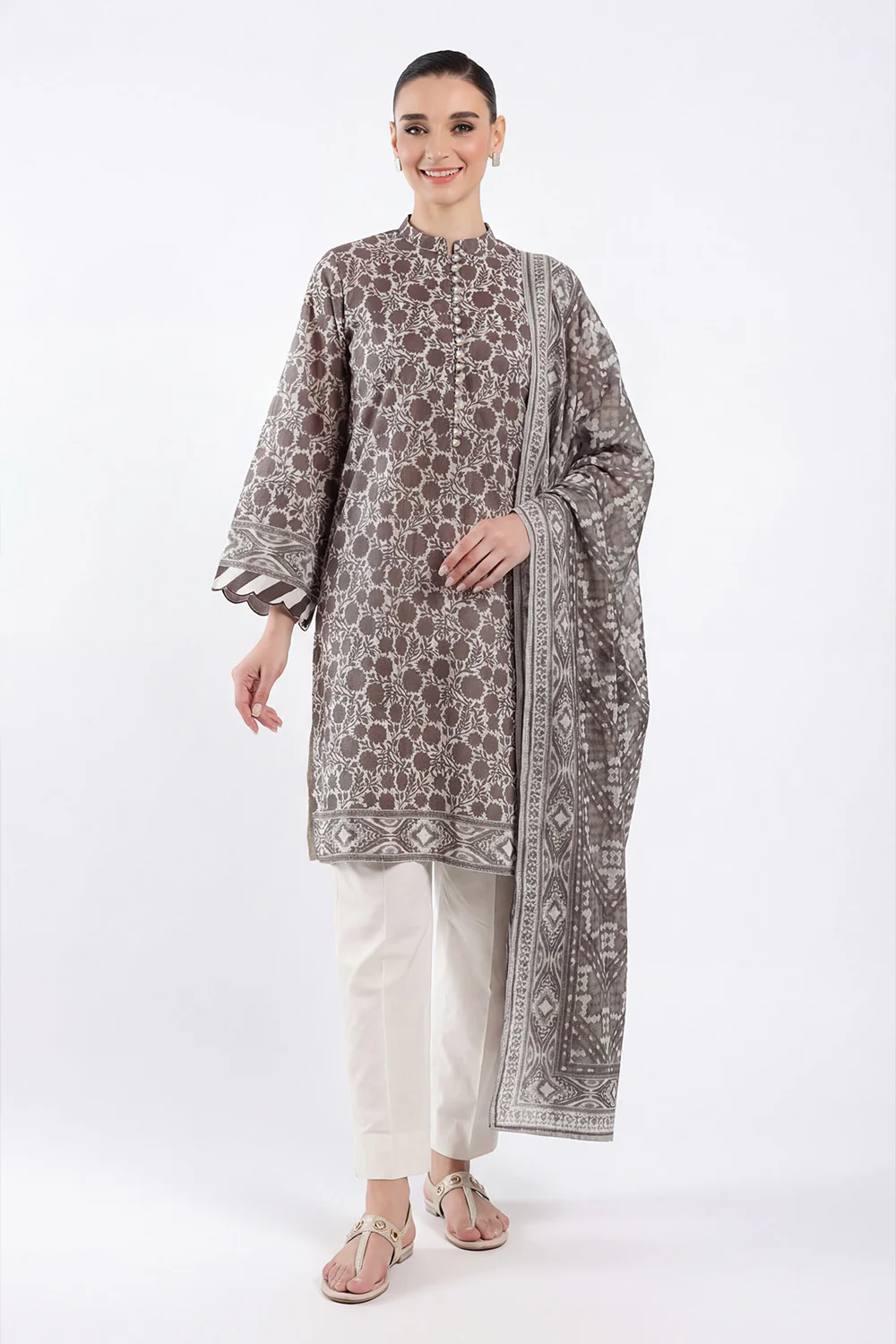 3 Piece Printed Lawn Suit with Dupatta
