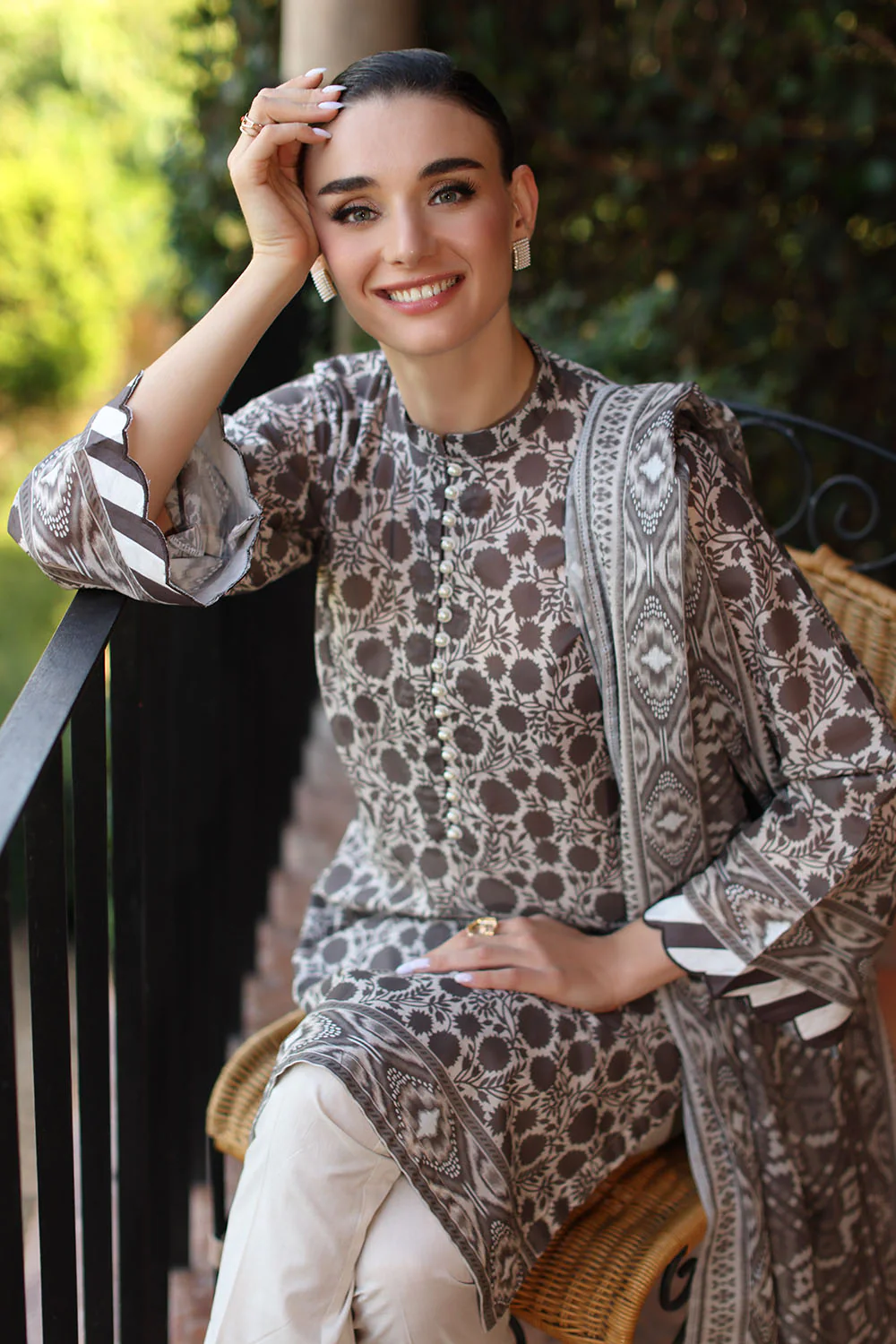 3 Piece Printed Lawn Suit with Dupatta - Image 6