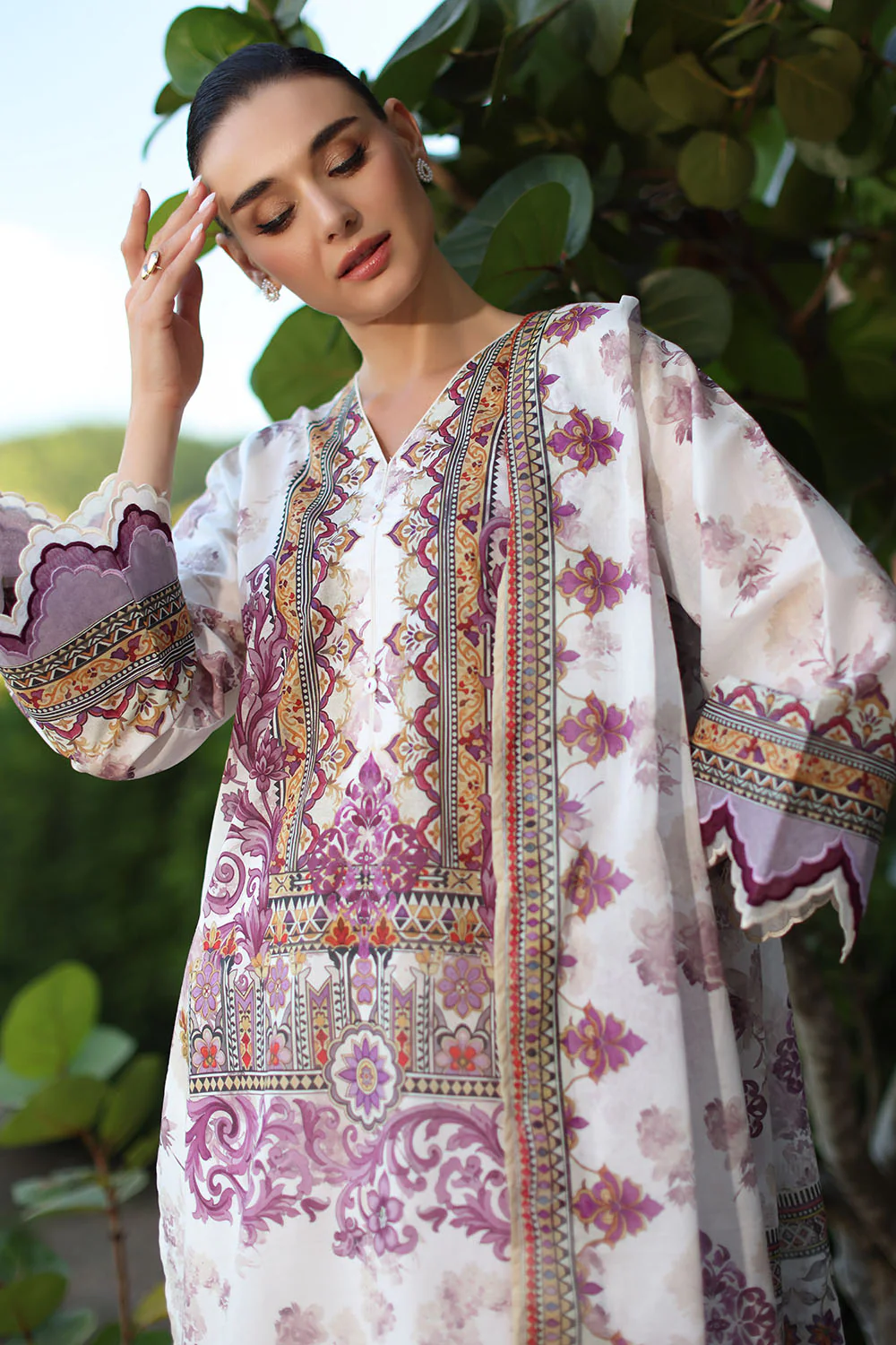 3 Piece Printed Lawn Suit with Dupatta - Image 6