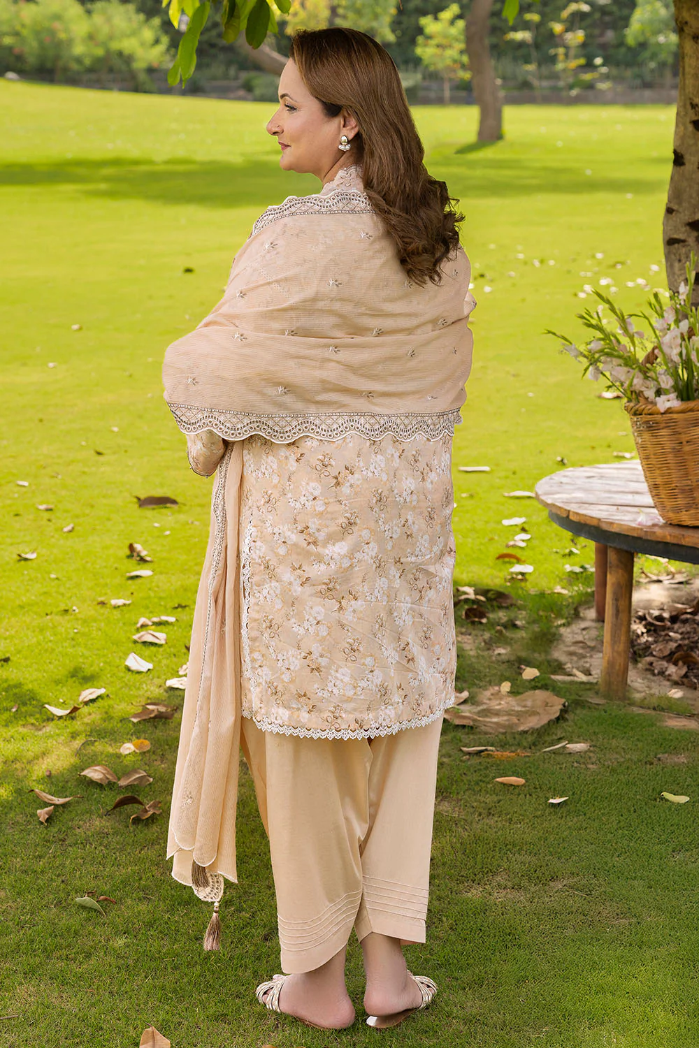 3 Piece Printed Lawn suit with Embroidered Denting Lawn Dupatta - Image 4