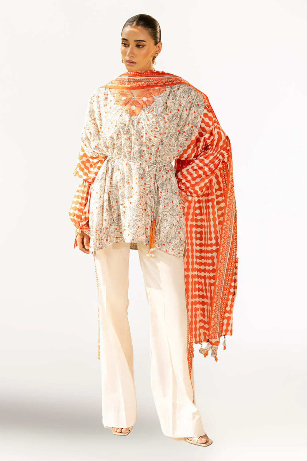 3 Piece Printed Lawn Suit with Embroidered Neckline