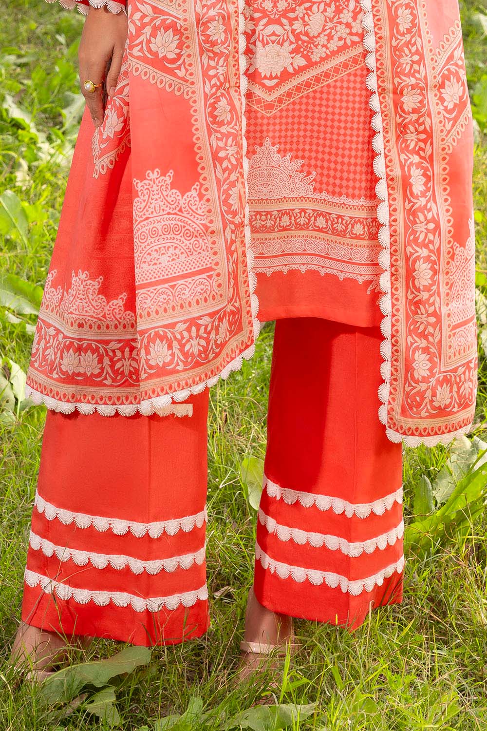 3 Piece Printed Lawn Suit with Embroidered Neckline - Image 4