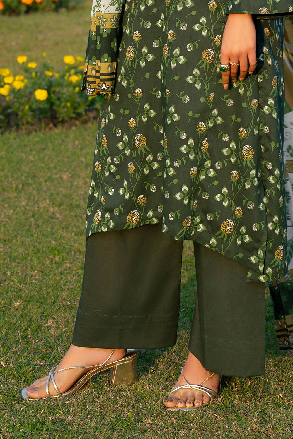 3 Piece Printed Lawn Suit with Embroidered Neckline - Image 5