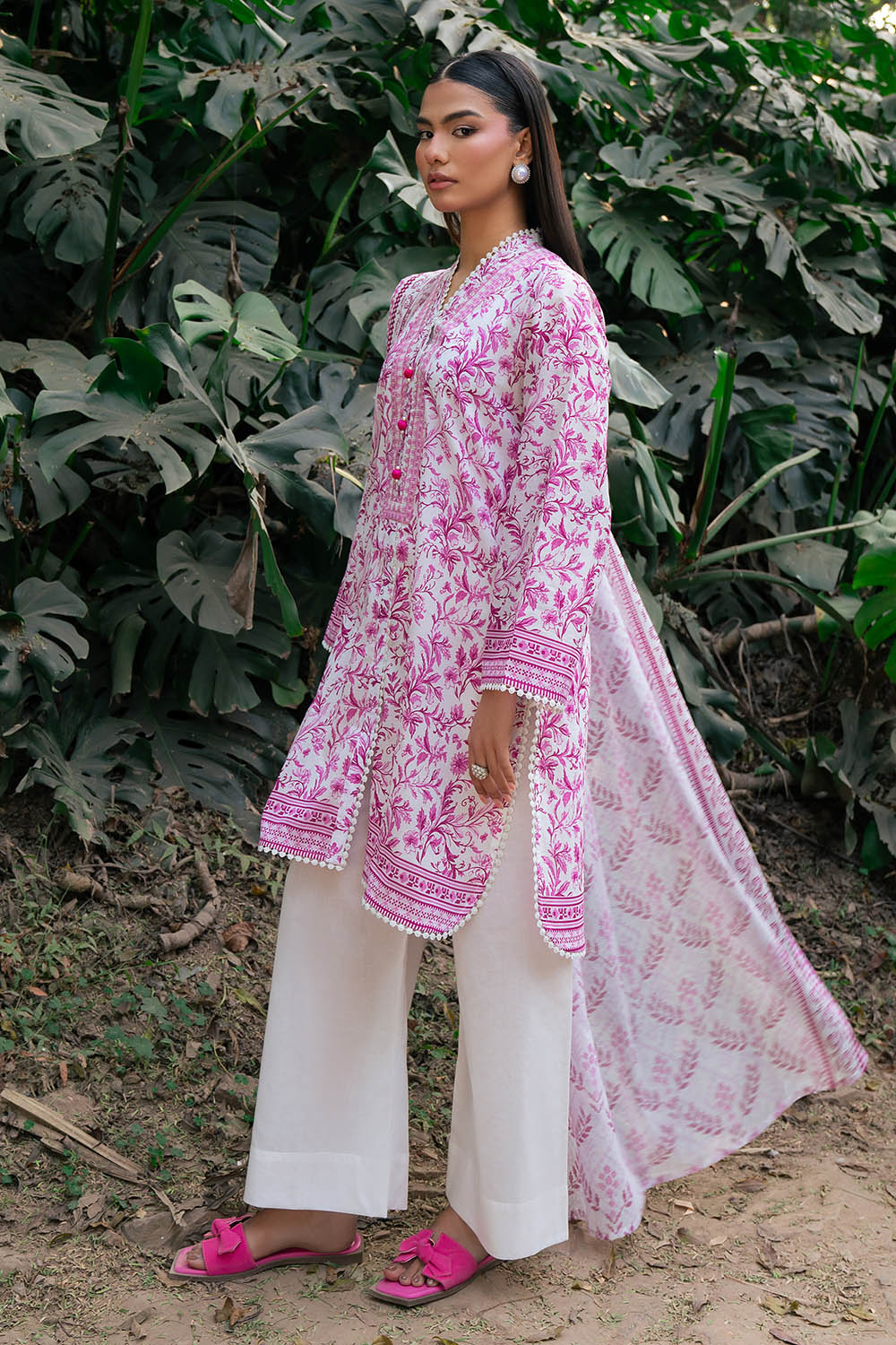 3 Piece Printed Lawn Suit with Embroidered Neckline - Image 3
