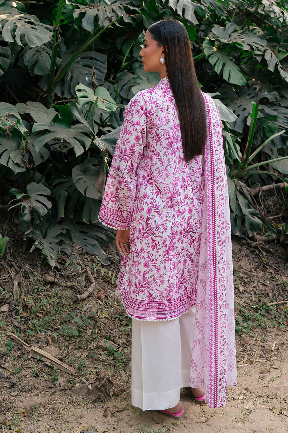 3 Piece Printed Lawn Suit with Embroidered Neckline - Image 4