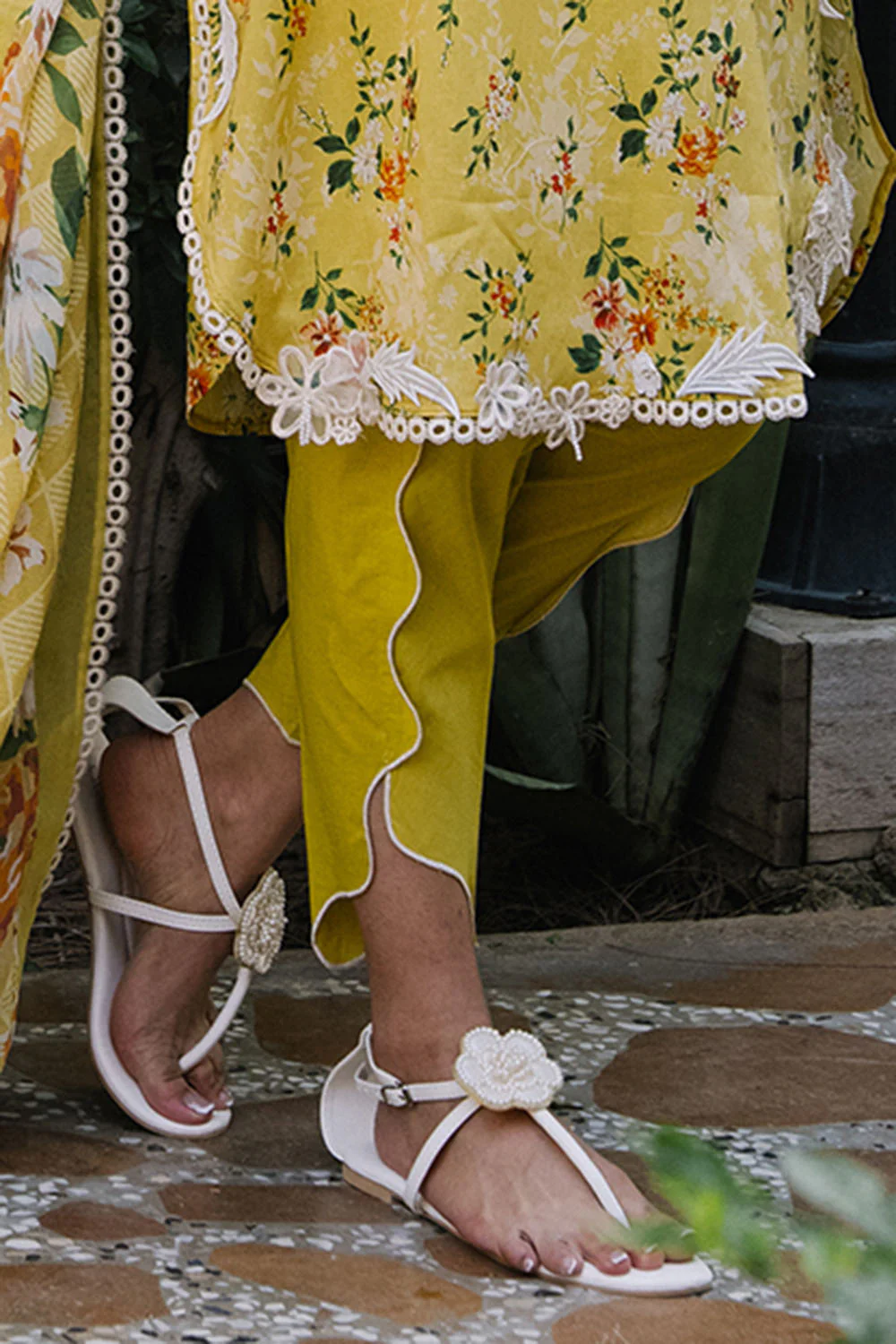 3 Piece Printed Lawn Suit with Printed Chiffon Dupatta and Embroidered Neckline - Image 5