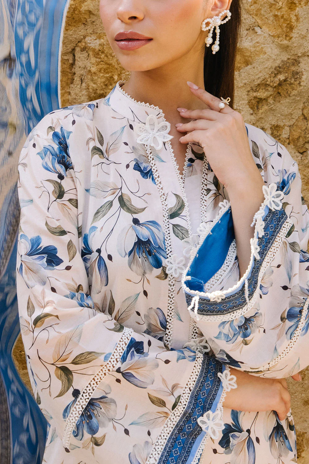 3 Piece Printed Lawn Suit with Printed Chiffon Dupatta - Image 2