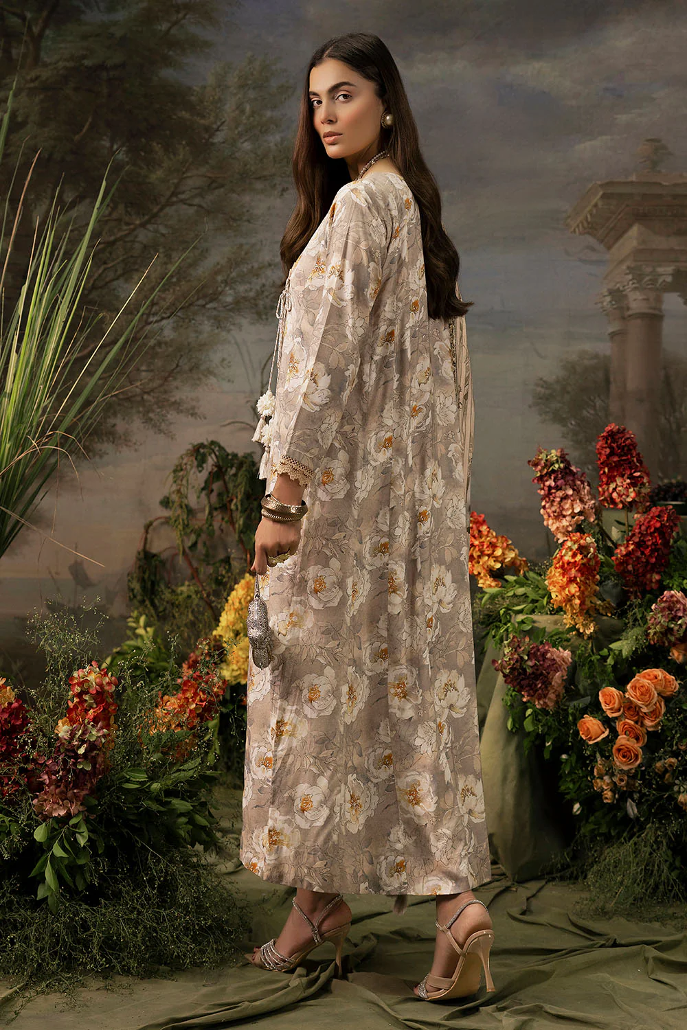3 Piece Printed Linen Suit with Dupatta - Image 3