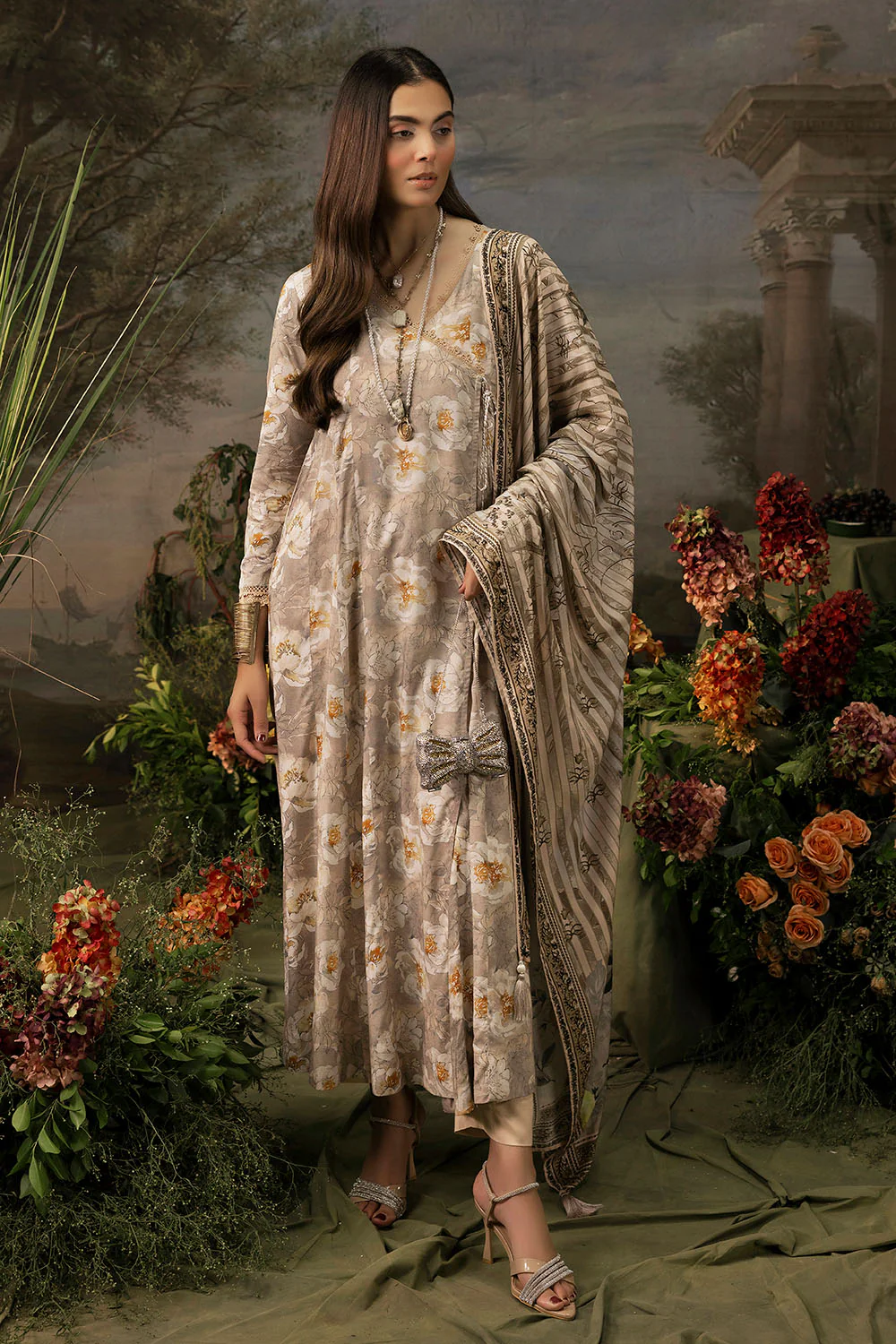 3 Piece Printed Linen Suit with Dupatta - Image 5