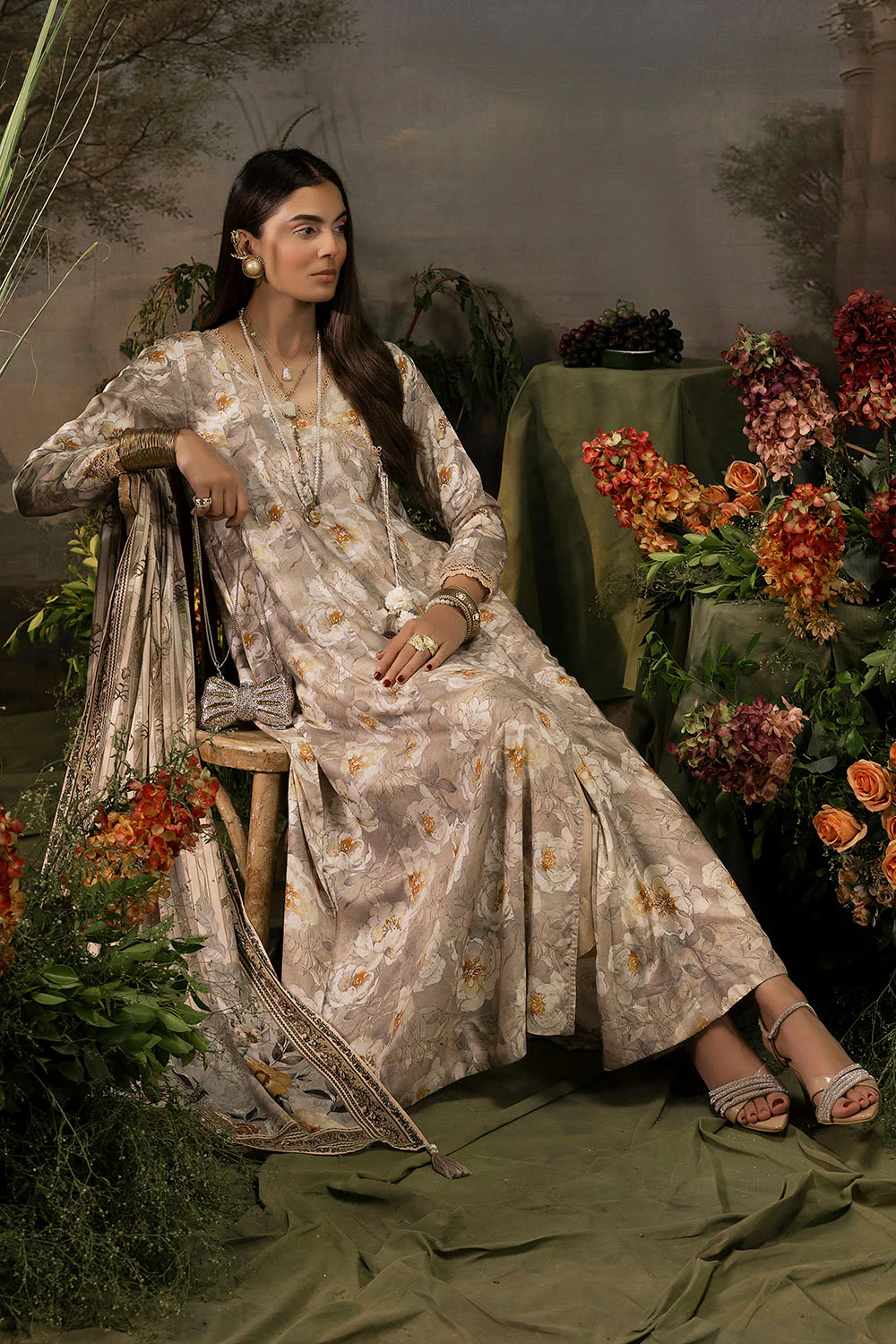 3 Piece Printed Linen Suit with Dupatta - Image 6