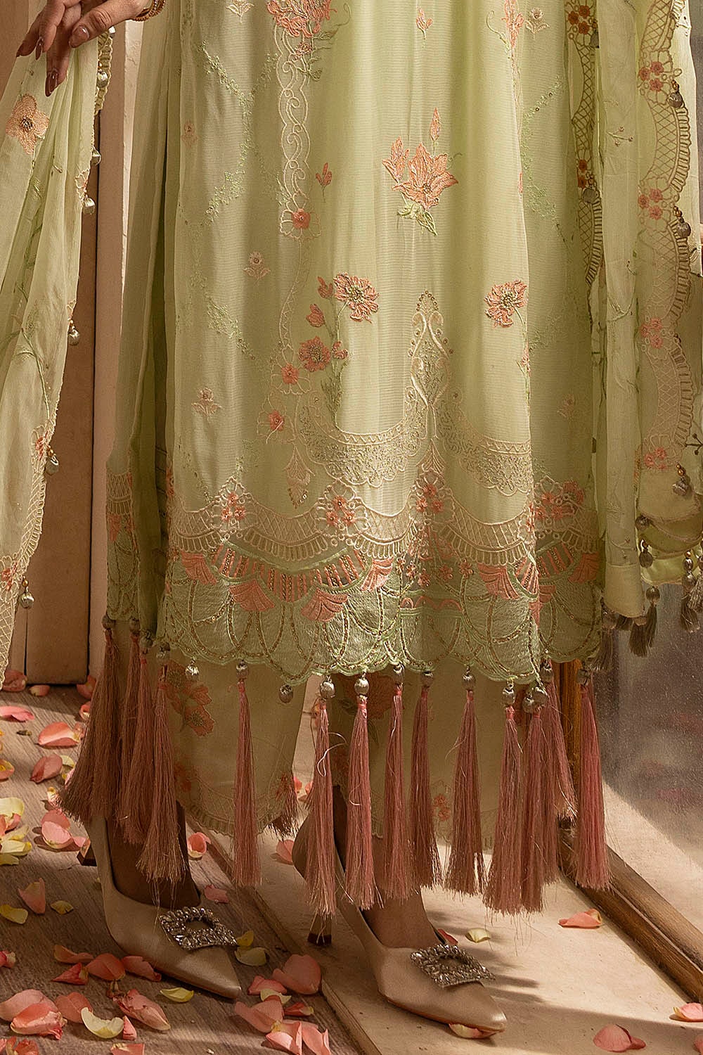 3 Piece Unstitched Embroidered Chiffon Suit with Embroidered Chiffon Dupatta - Image 5