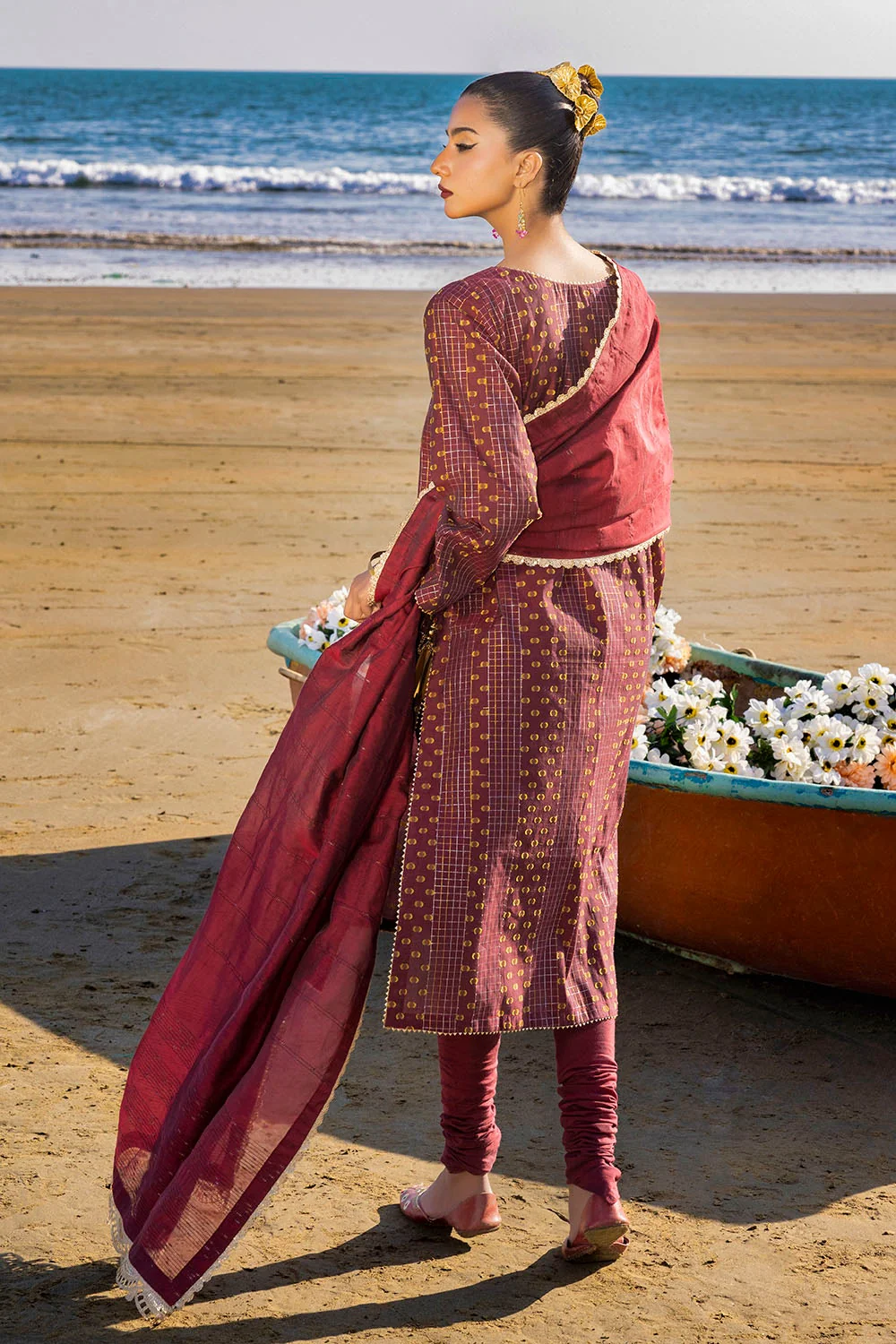 3 Piece Unstitched Embroidered Jacquard Suit - Image 5
