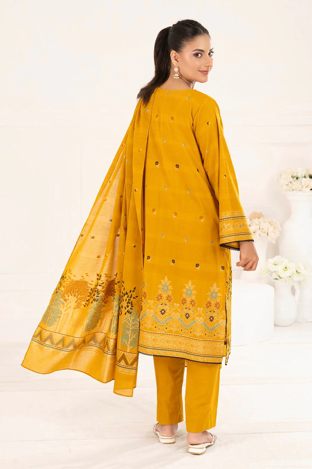 3 Piece Unstitched Jacquard Suit - Image 5