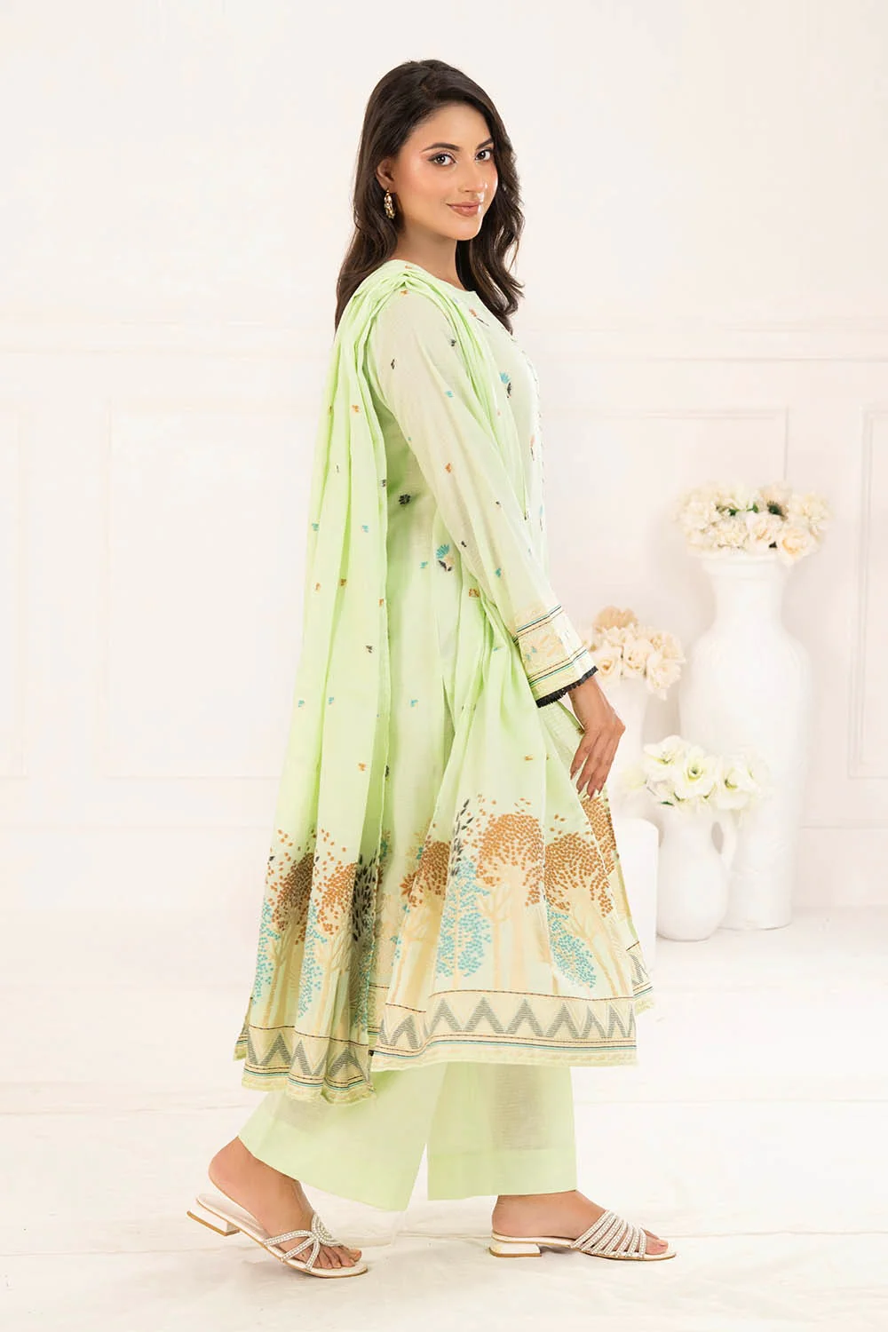 3 Piece Unstitched Jacquard Suit - Image 3