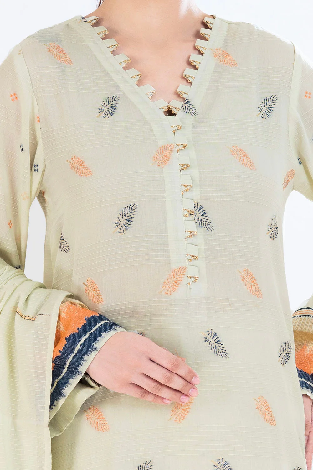 3 Piece Unstitched Jacquard Suit - Image 2