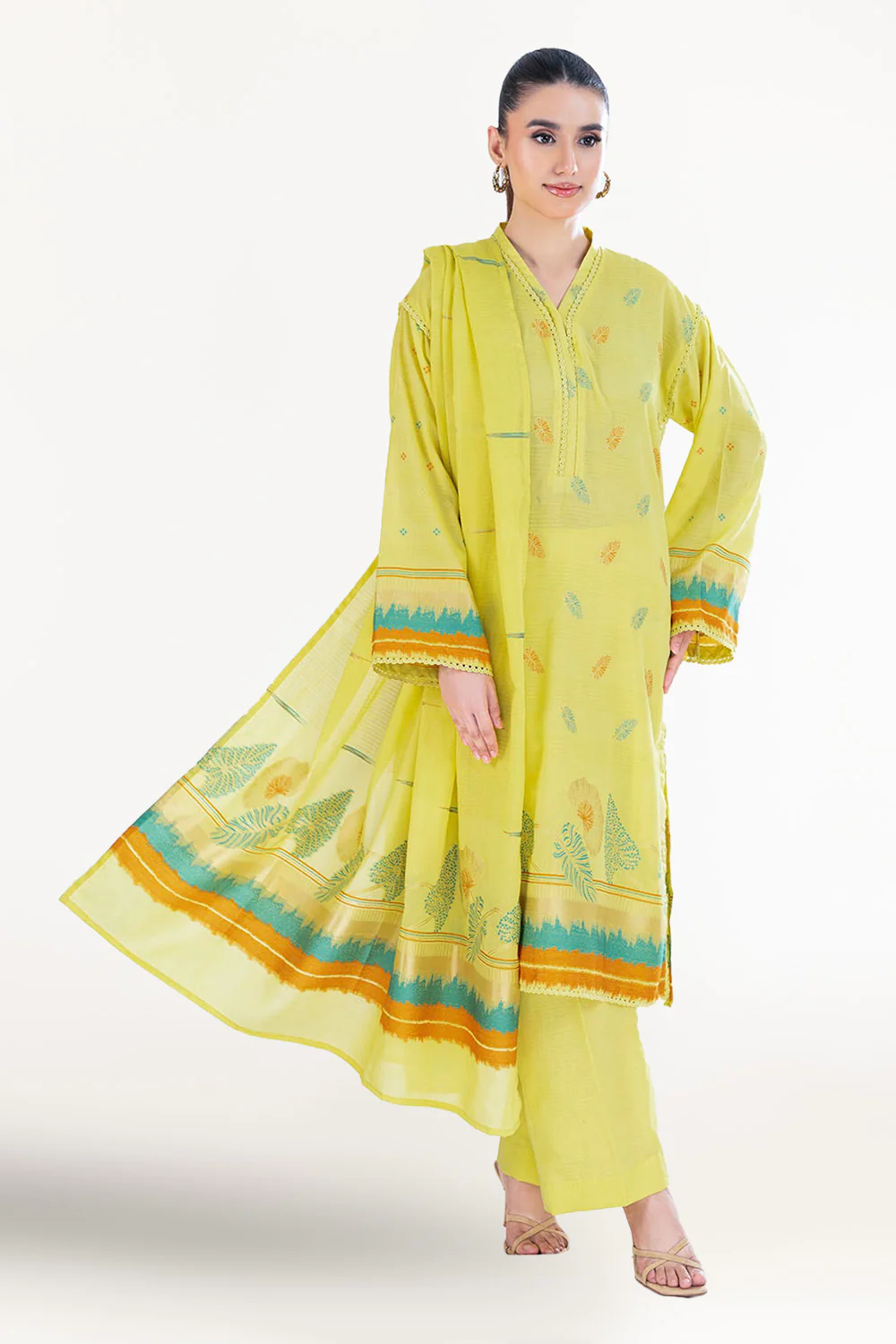 3 Piece Unstitched Jacquard Suit