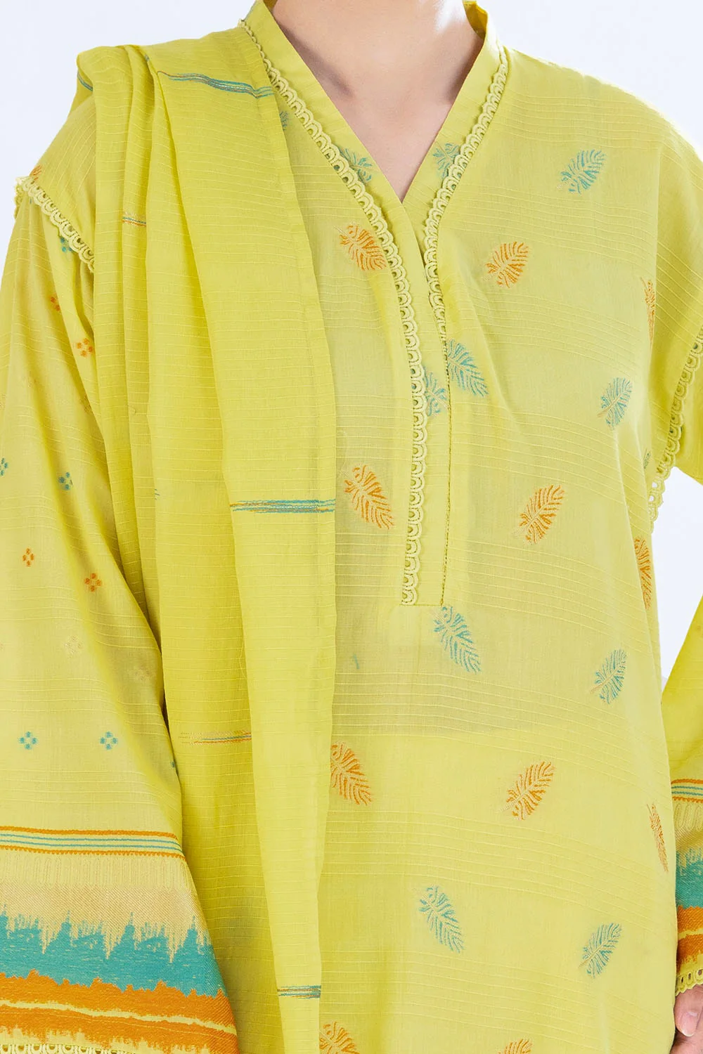 3 Piece Unstitched Jacquard Suit - Image 2