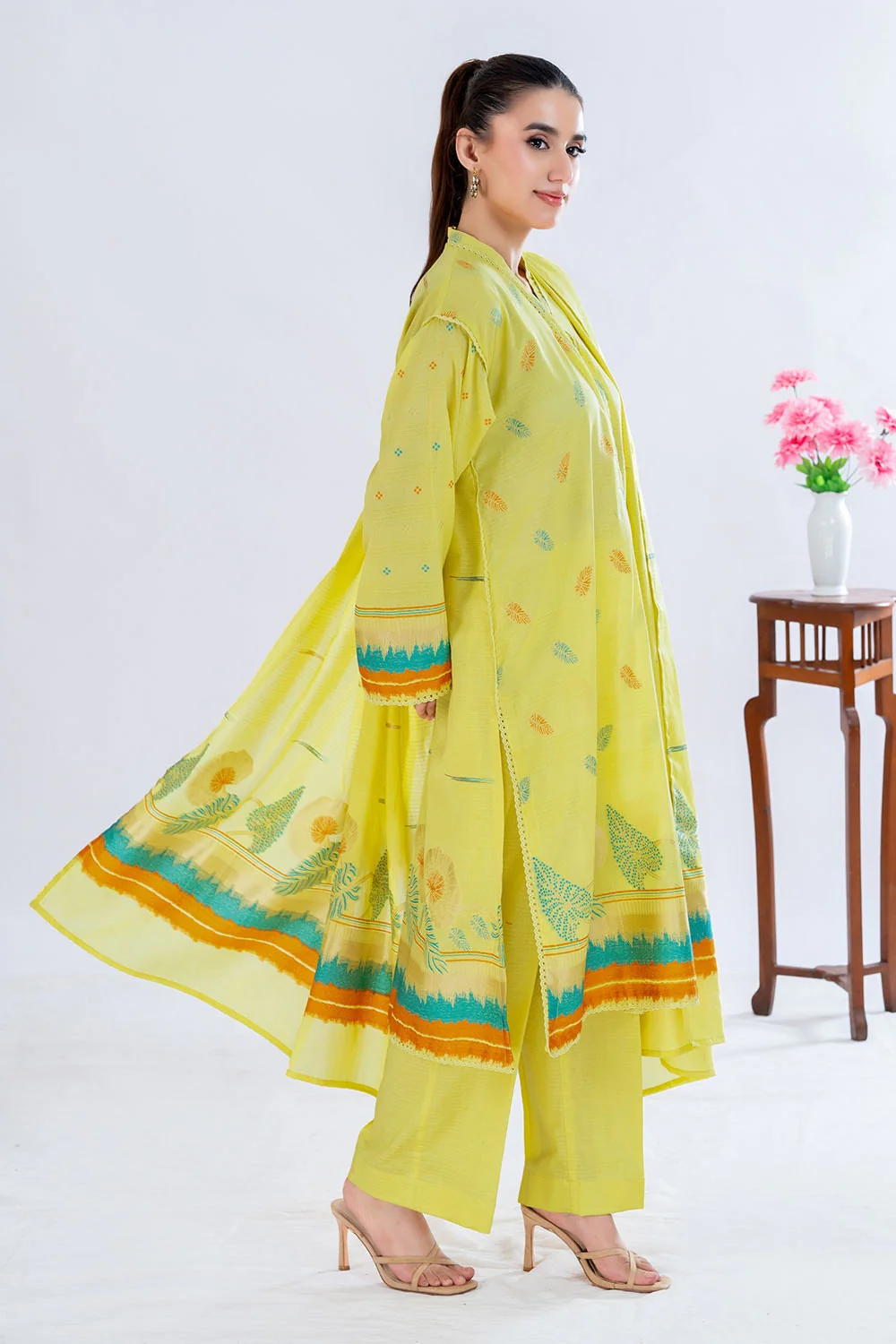 3 Piece Unstitched Jacquard Suit - Image 5