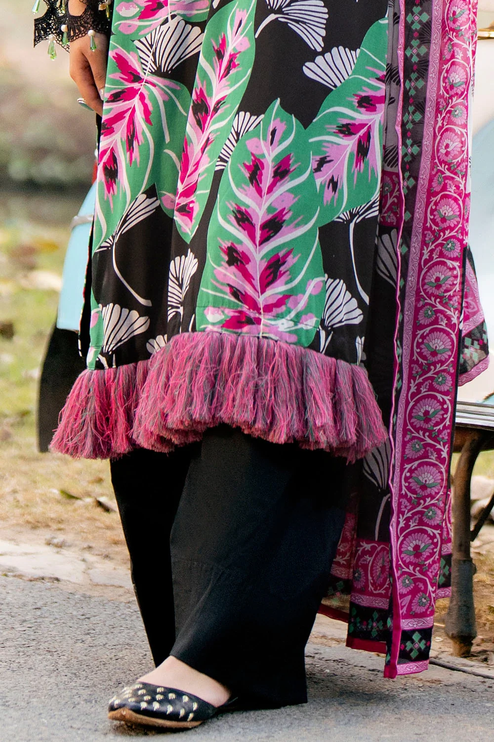 3 Piece Unstitched Jacquard Suit with Printed Lawn Dupatta - Image 6