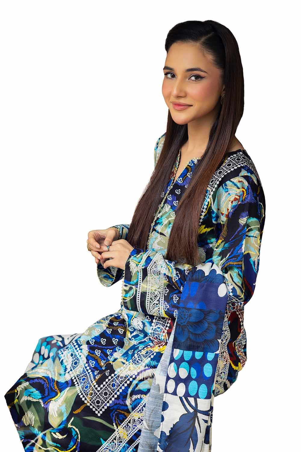 3 Piece Unstitched Printed Khaddar Suit - Image 3