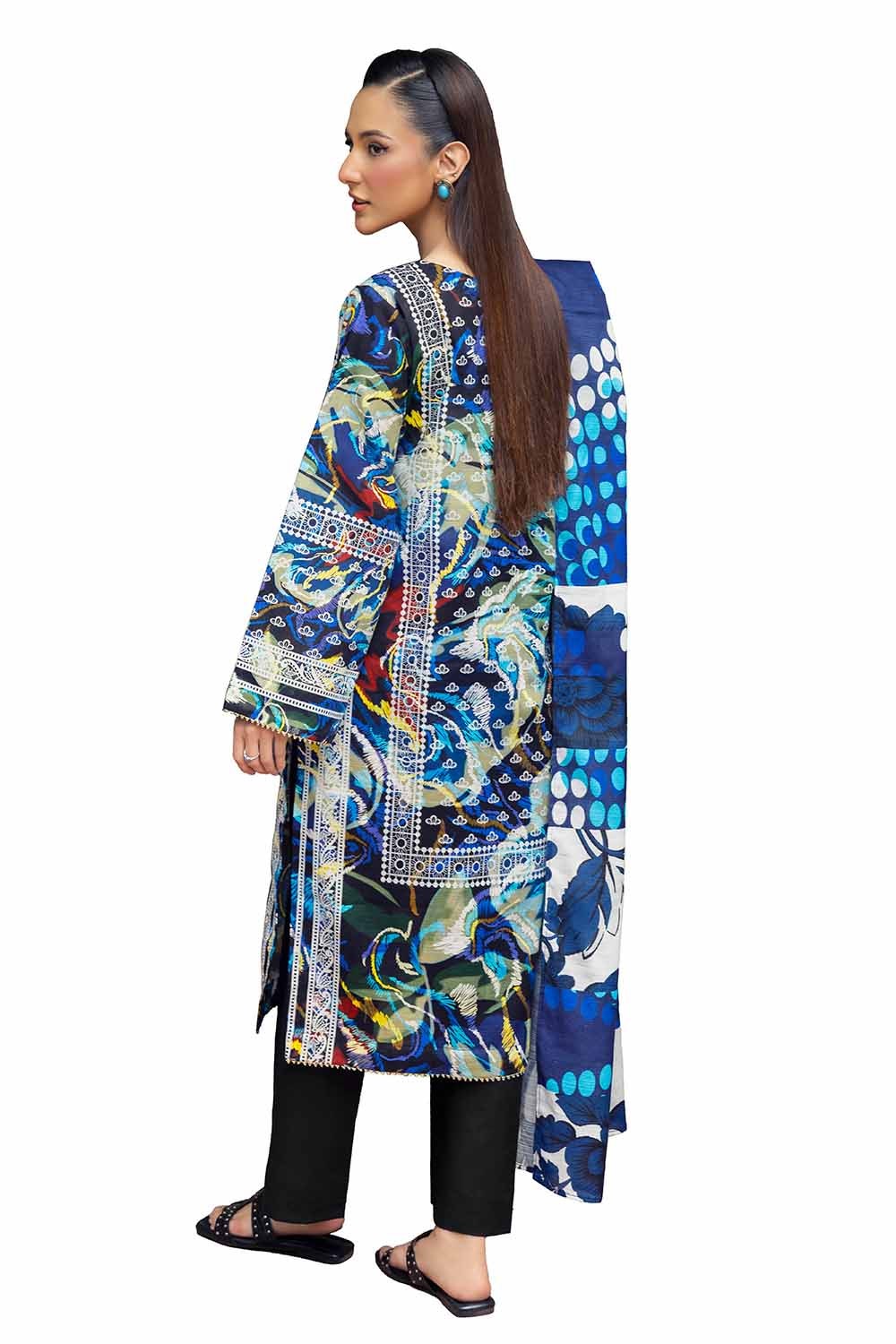 3 Piece Unstitched Printed Khaddar Suit - Image 5