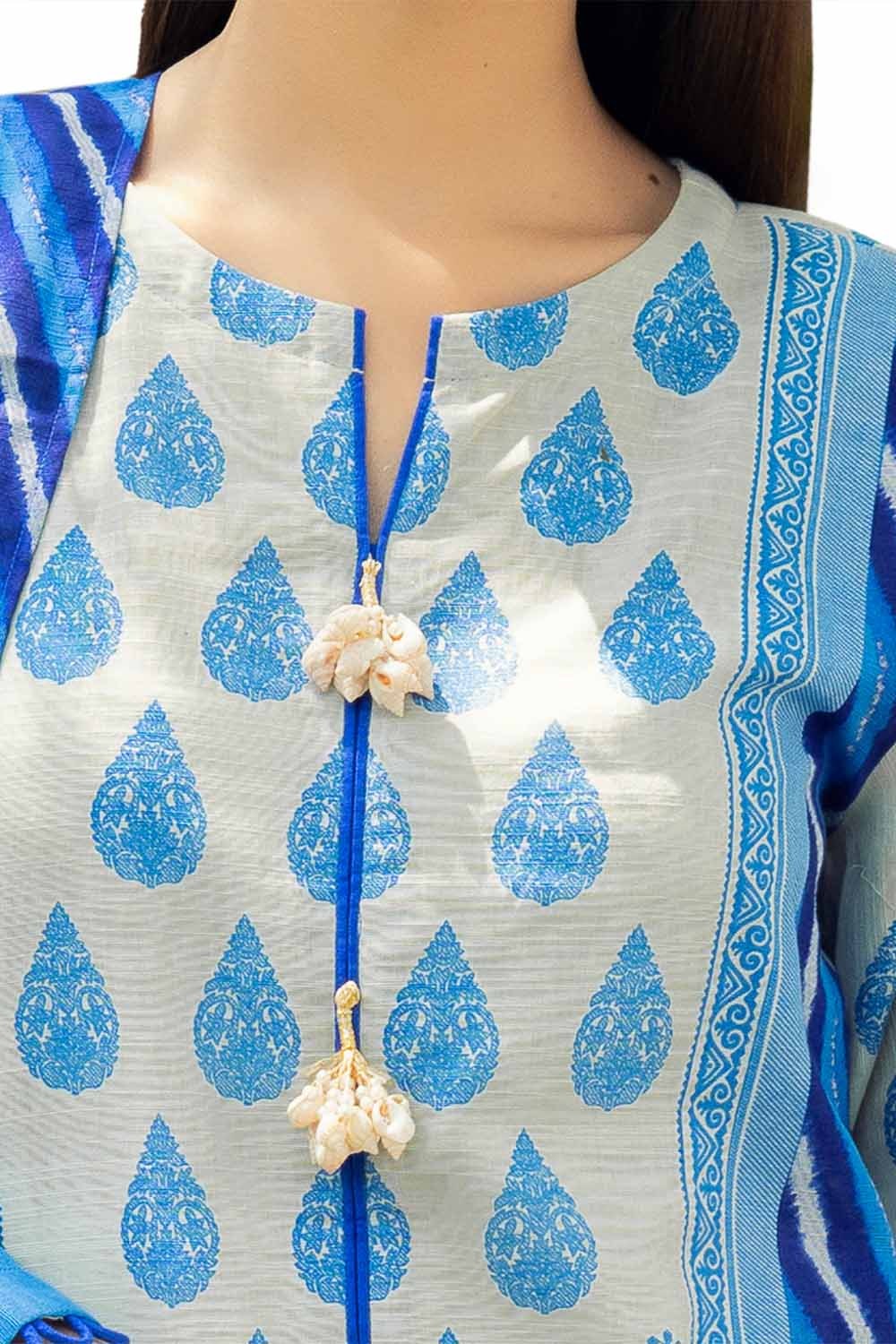 3 Piece Unstitched Printed Khaddar Suit - Image 2