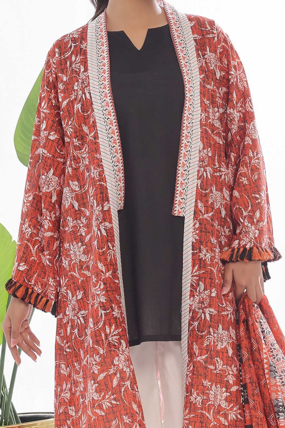 3 Piece Unstitched Printed Lawn Suit - Image 2