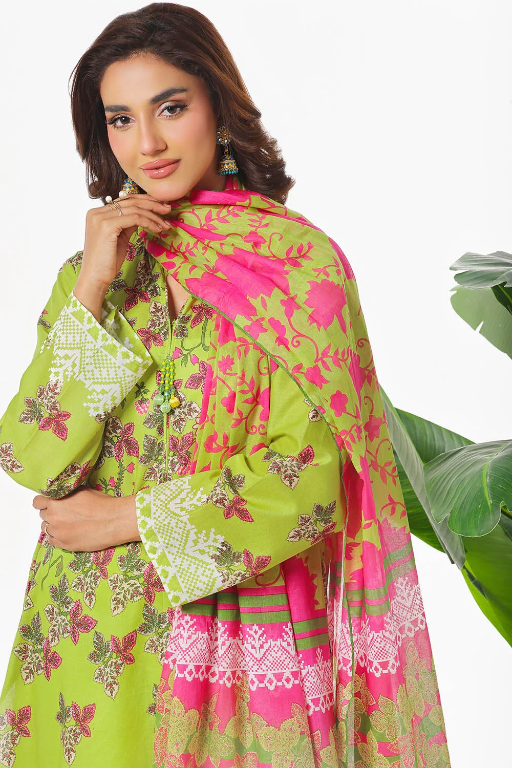 3 Piece Unstitched Printed Lawn Suit - Image 3