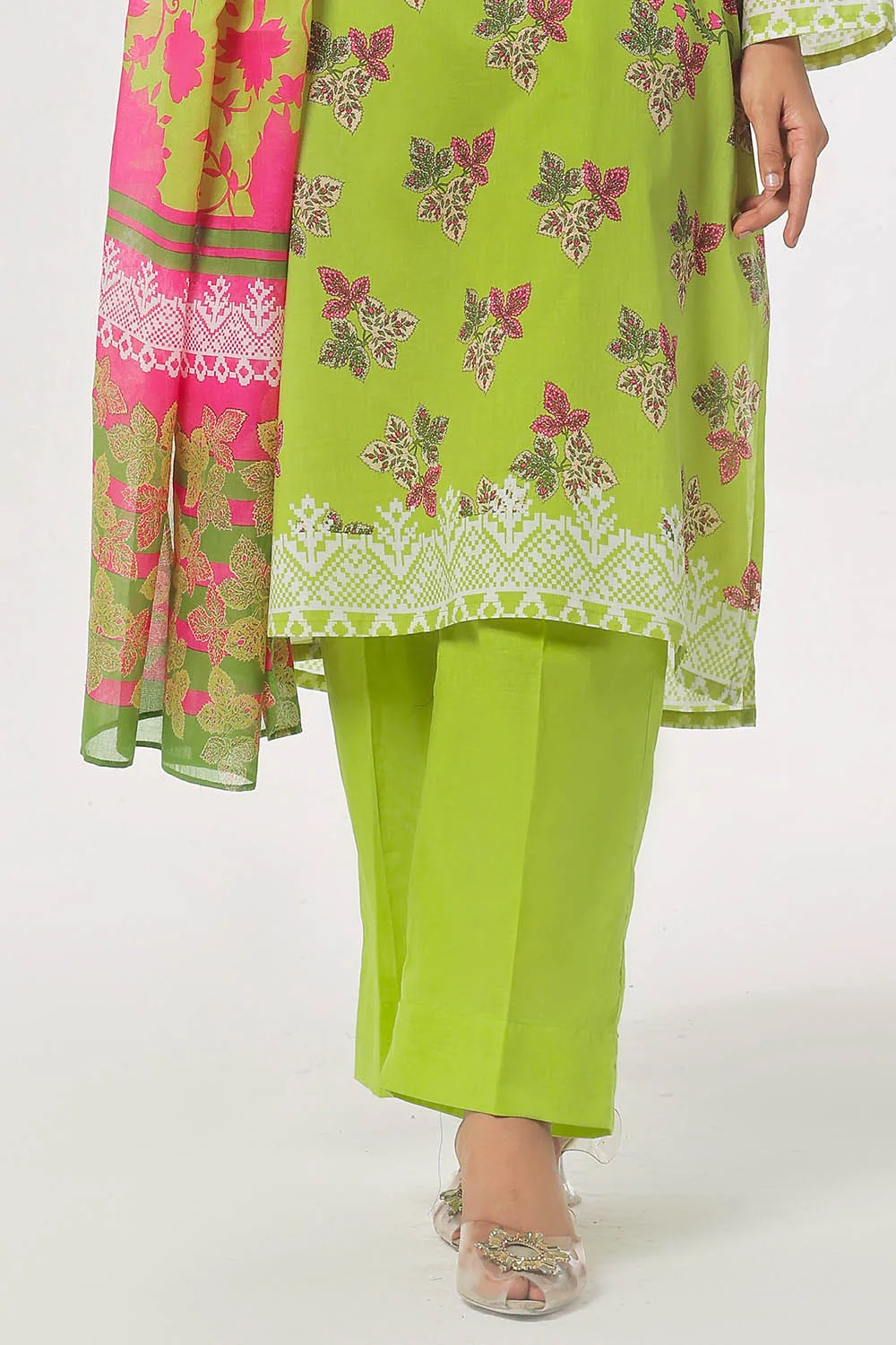 3 Piece Unstitched Printed Lawn Suit - Image 4