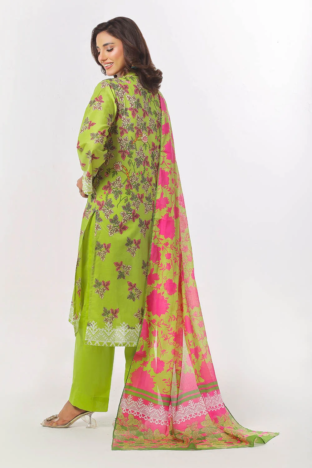3 Piece Unstitched Printed Lawn Suit - Image 6