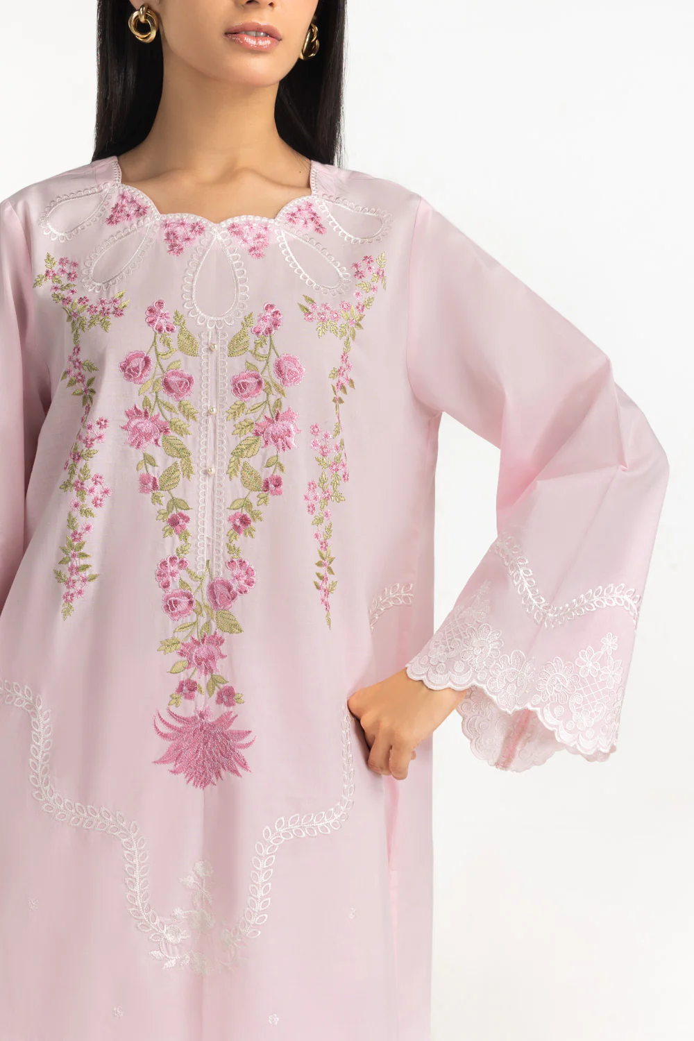 3PC Cambric Embroidered Suit - Image 2