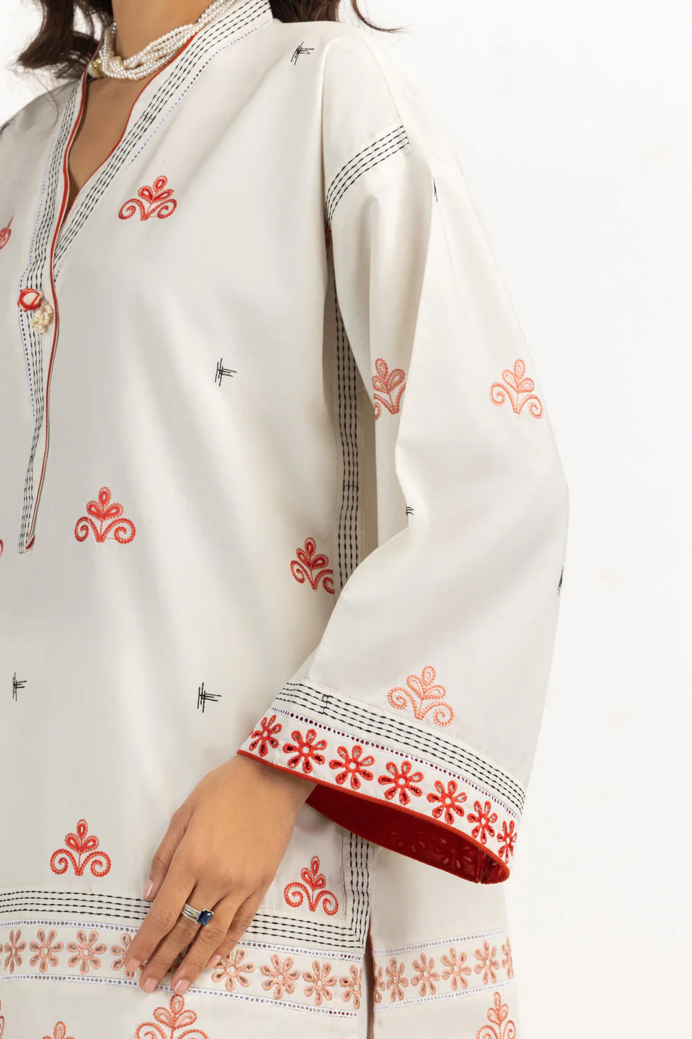 3PC Cambric Embroidered Suit - Image 2