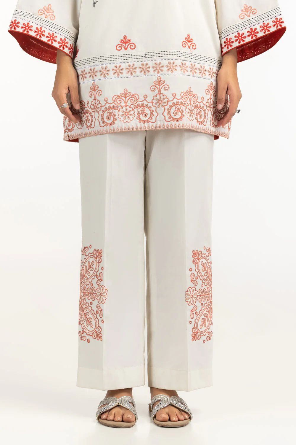 3PC Cambric Embroidered Suit - Image 7