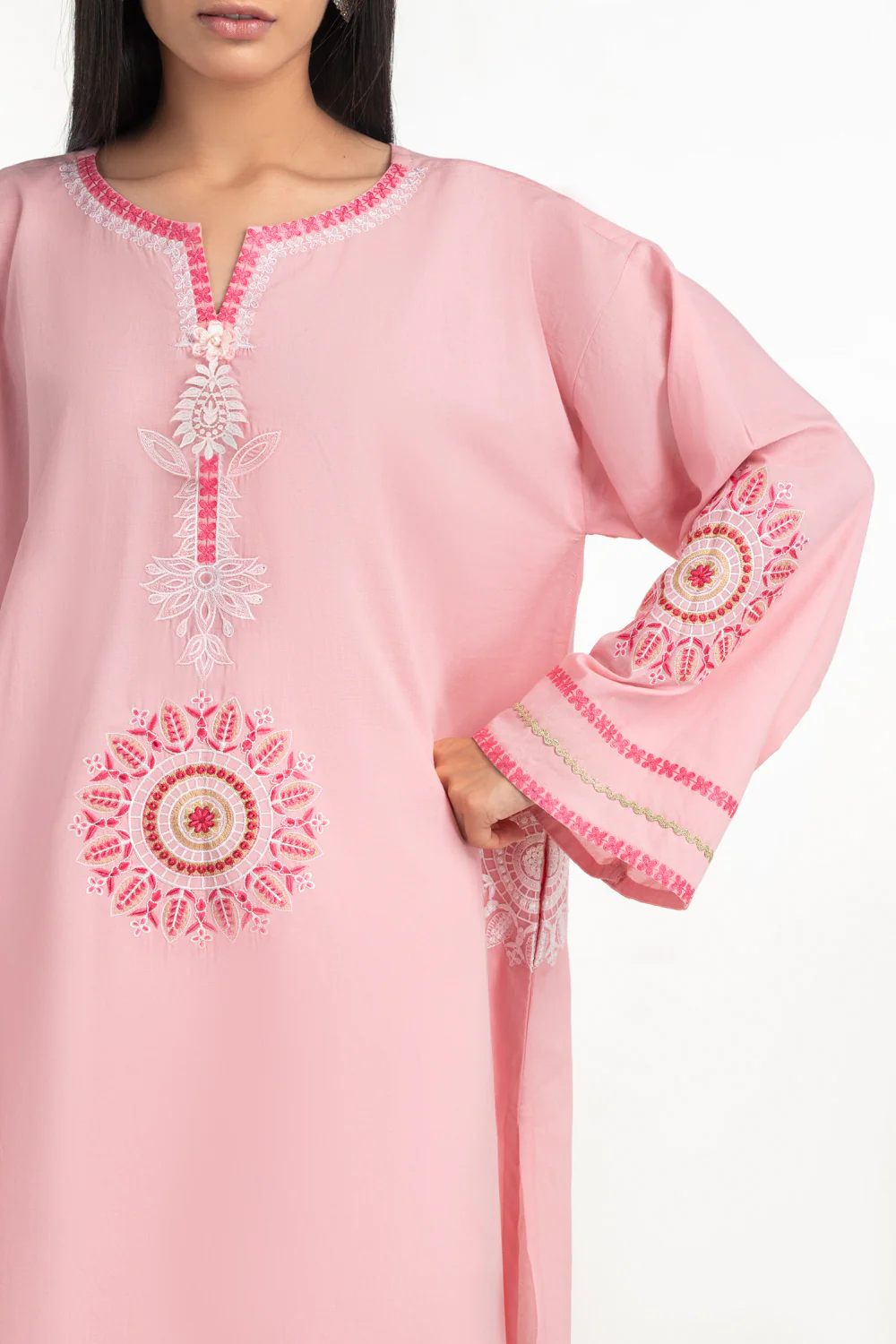 3PC Cambric Embroidered Suit - Image 2