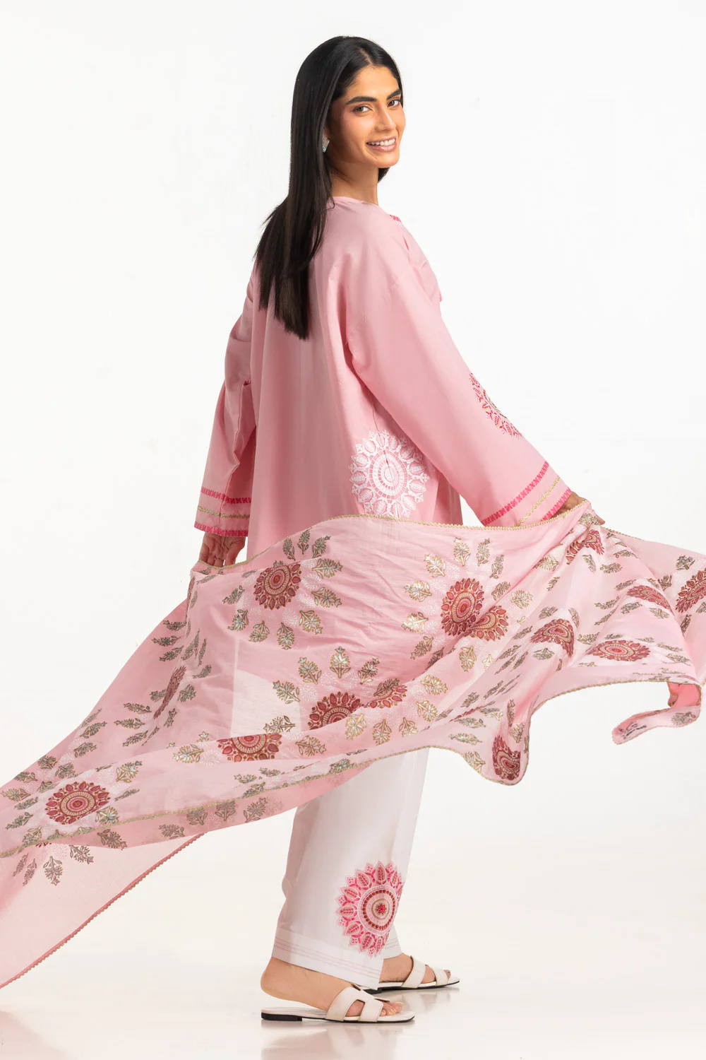 3PC Cambric Embroidered Suit - Image 6