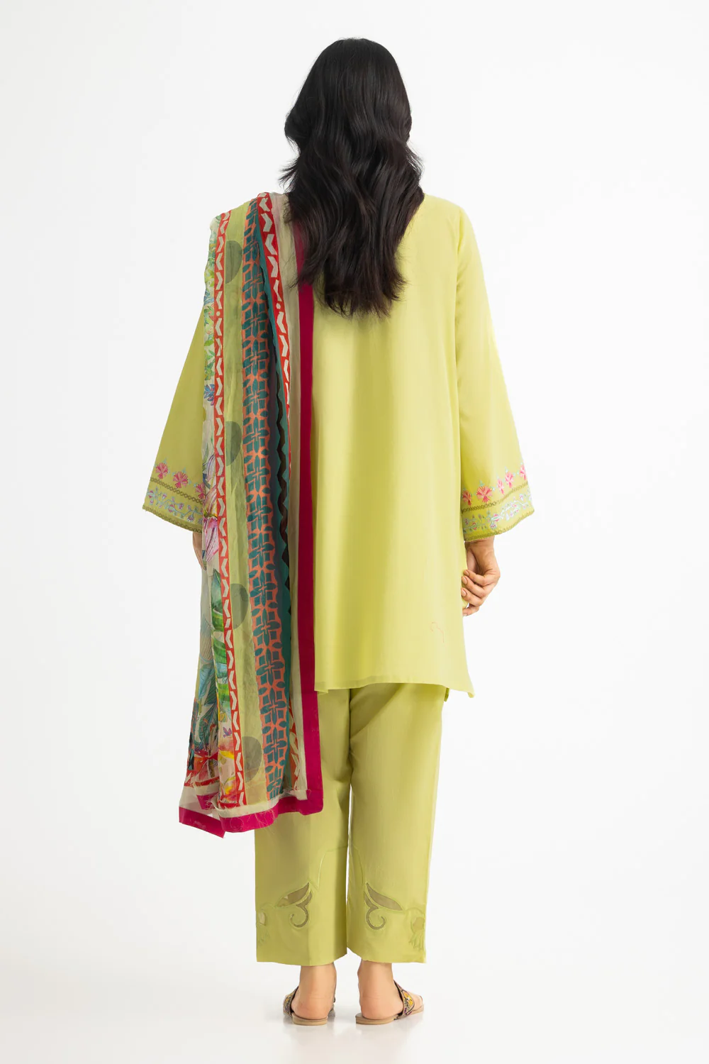 3PC Cambric Embroidered Suit - Image 7