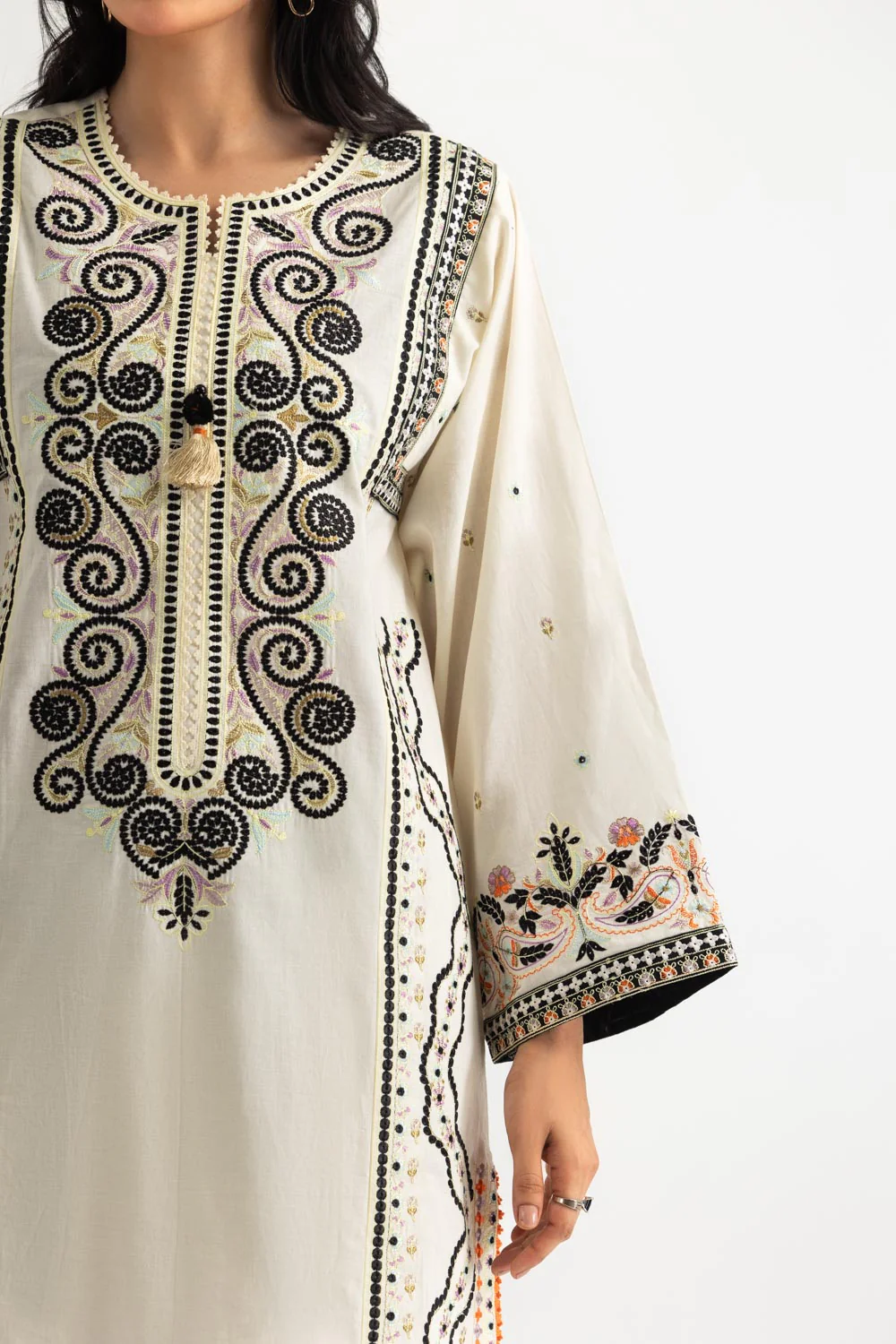3PC Cambric Embroidered Suit - Image 2
